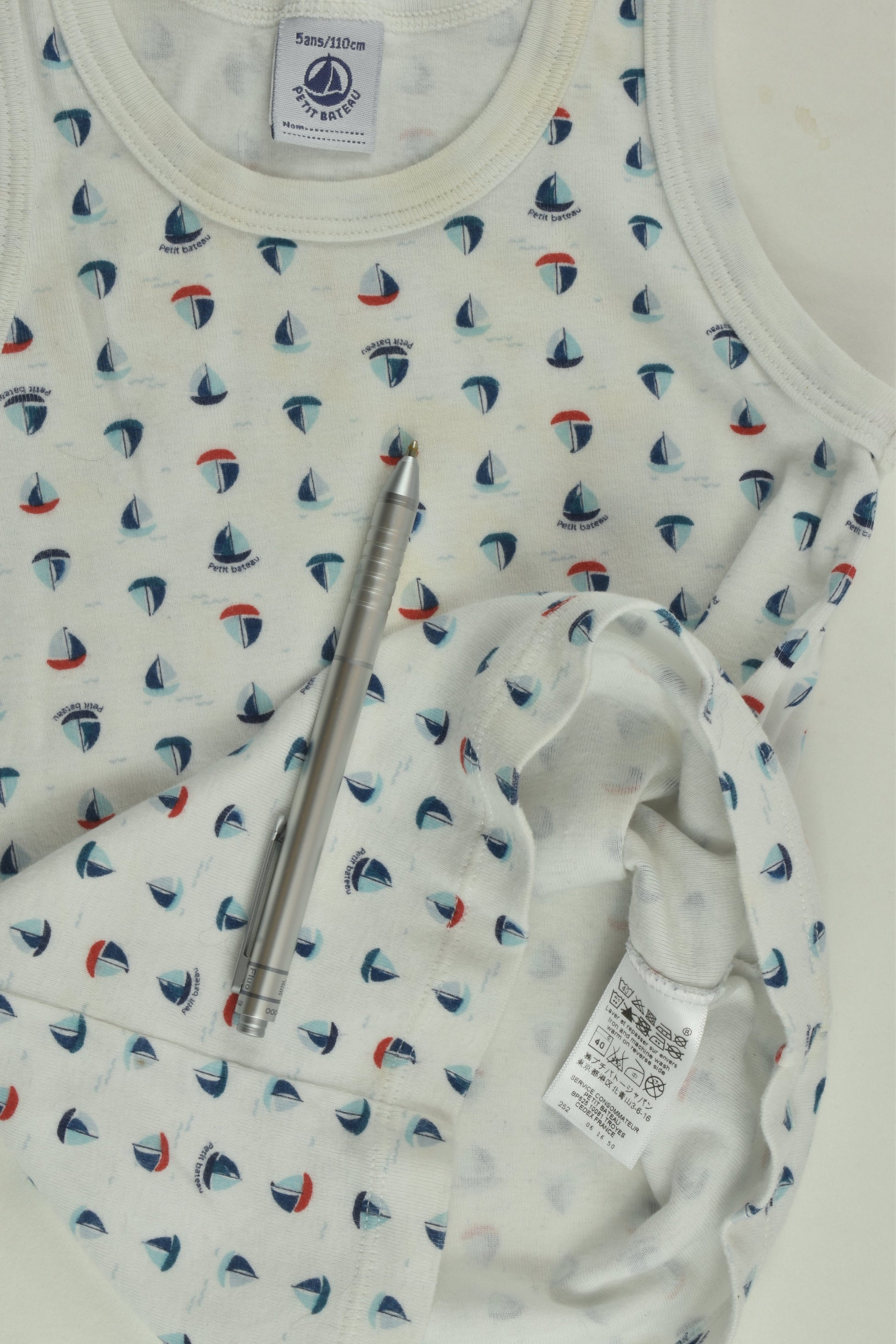 Petit Bateau Size 5 (110 cm) Nautical Tank Top