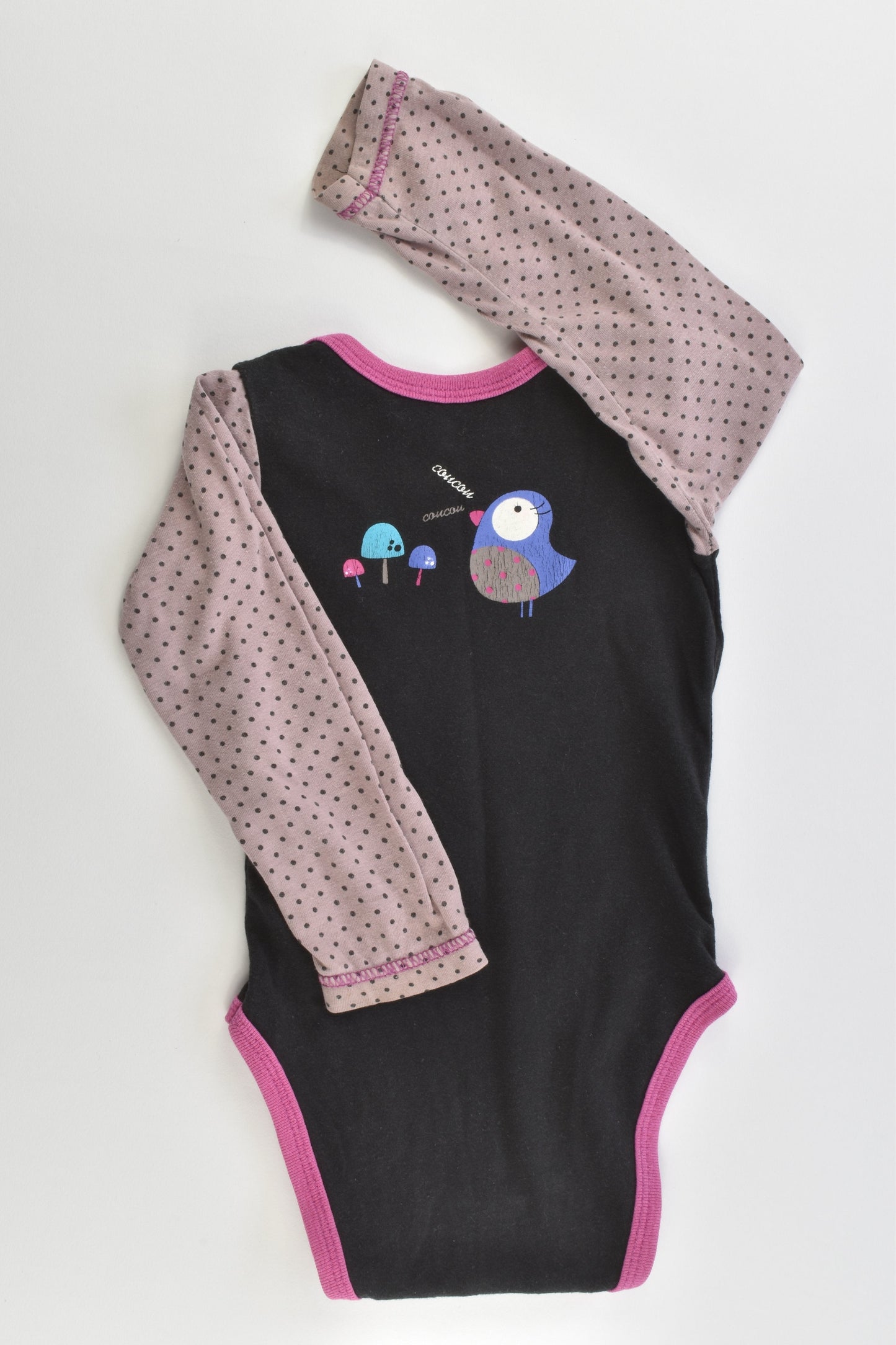Petit Béguin (France) Size 00 (6 months, 67 cm) Owls Bodysuit