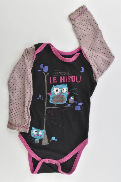 Petit Béguin (France) Size 00 (6 months, 67 cm) Owls Bodysuit