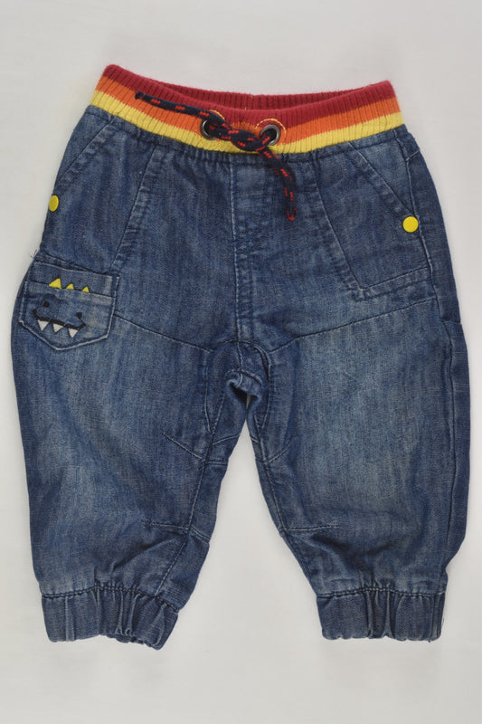 Pink & Blue Size 00 Friendly Monster Lightweight Denim Pants