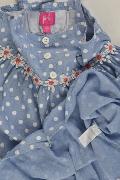 Pinky Size 5 Polka Dots and Flowers Dress