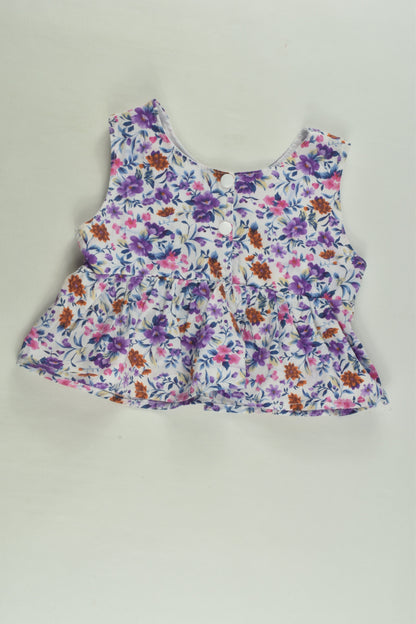 Piper & Me Size 0 Floral Peplum Top