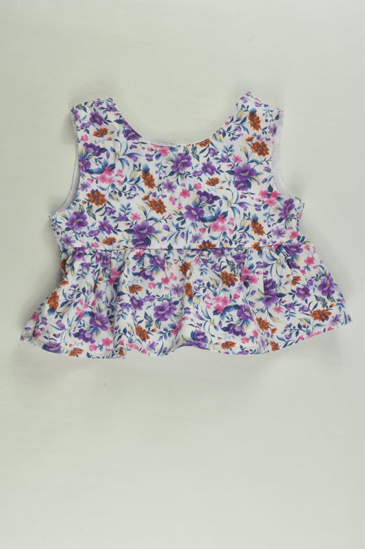 Piper & Me Size 0 Floral Peplum Top