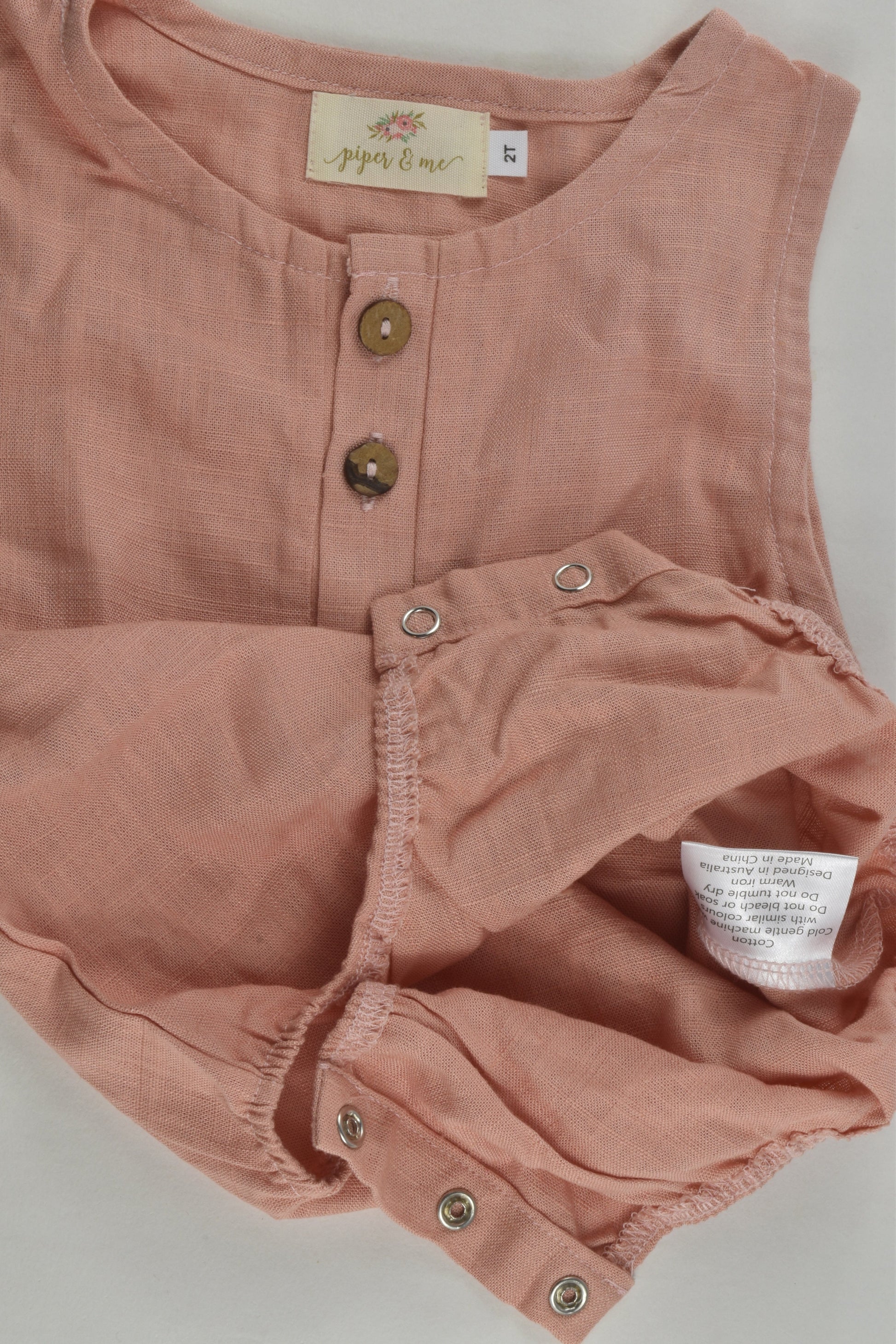 Piper and Me Size 2 Linen-feel Romper