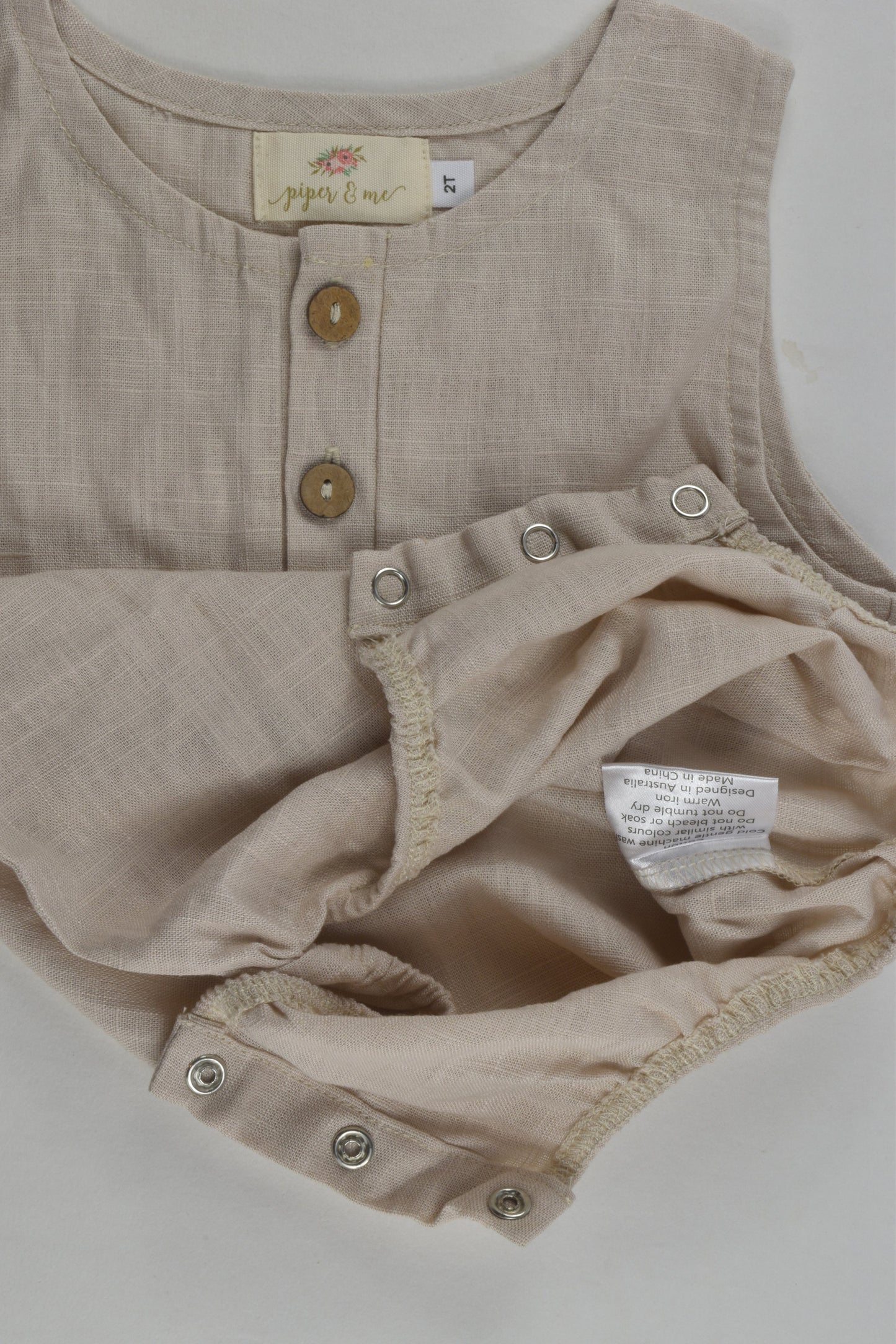 Piper and Me Size 2 Linen-feel Romper