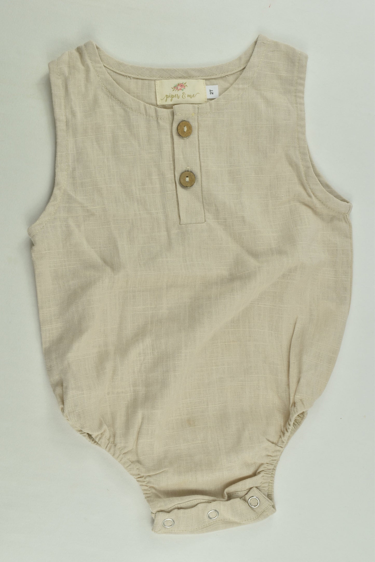 Piper and Me Size 2 Linen-feel Romper
