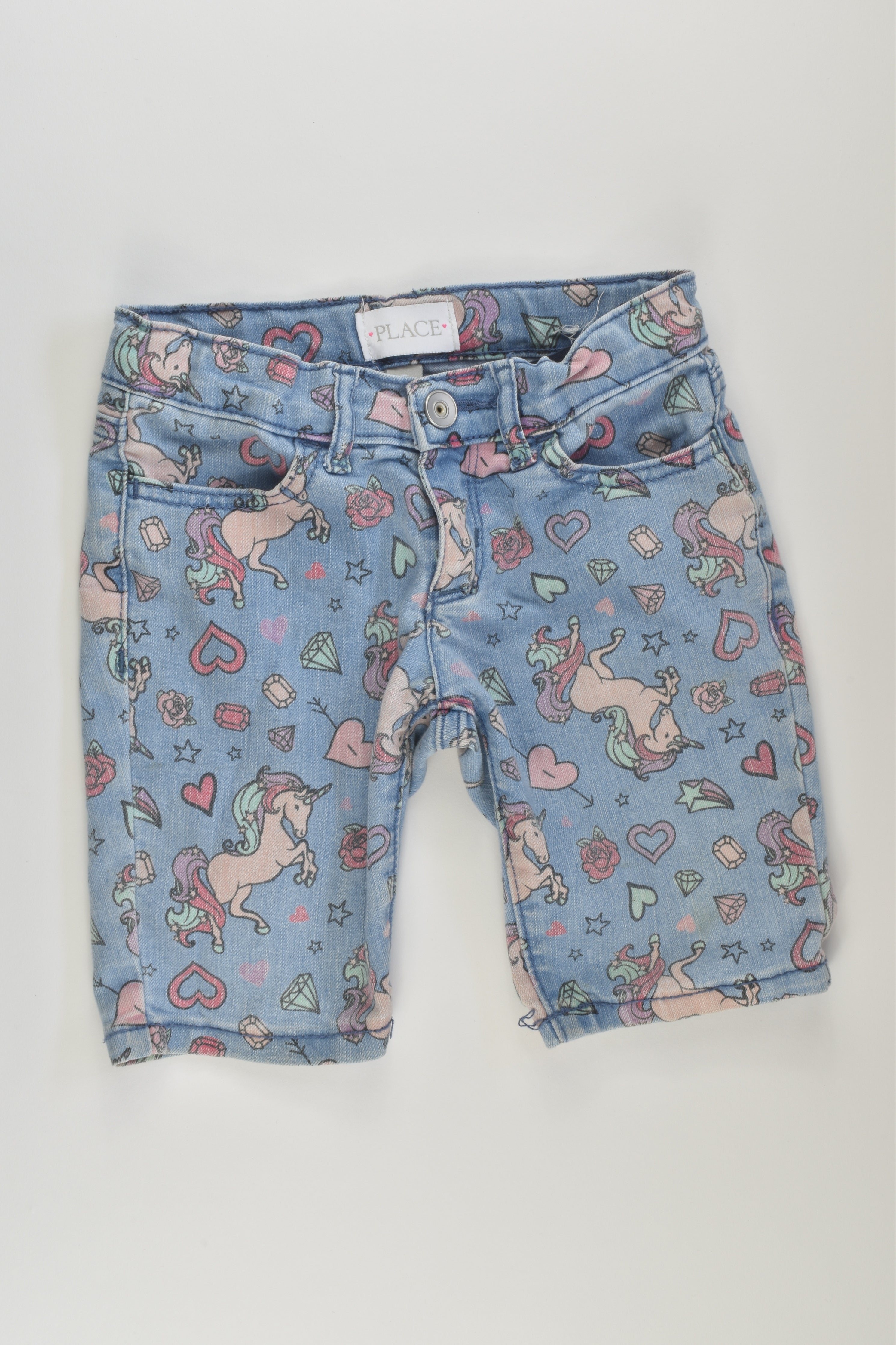 Place Size 5 Unicorn Denim Shorts MiniMe Preloved Baby and Kids Clothes