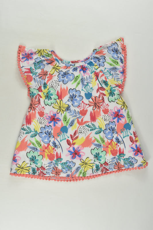 Plum Size 0 Lined Floral Blouse