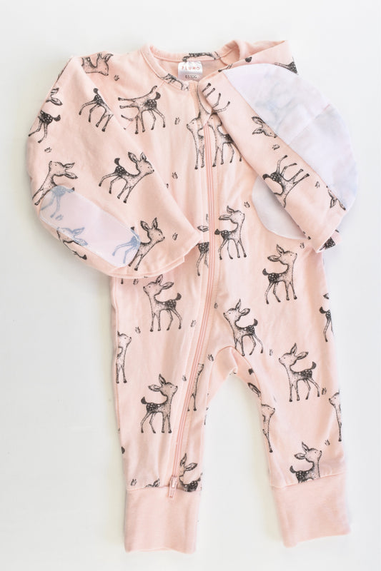 Plum Size 000-00 (Large) 0.5 Tog Deer Swaddle Suit