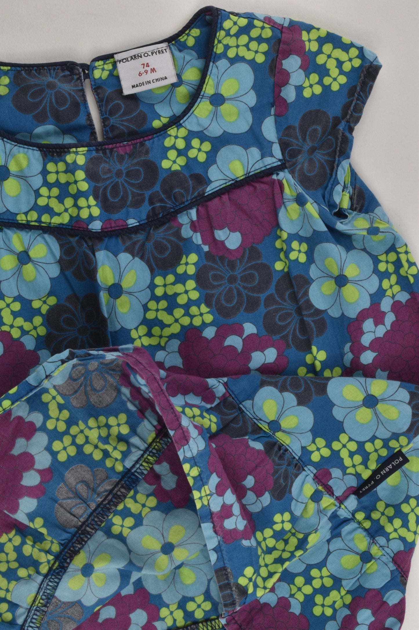 Polarn O. Pyret Size 0 (74 cm) Floral Lightweight Dress
