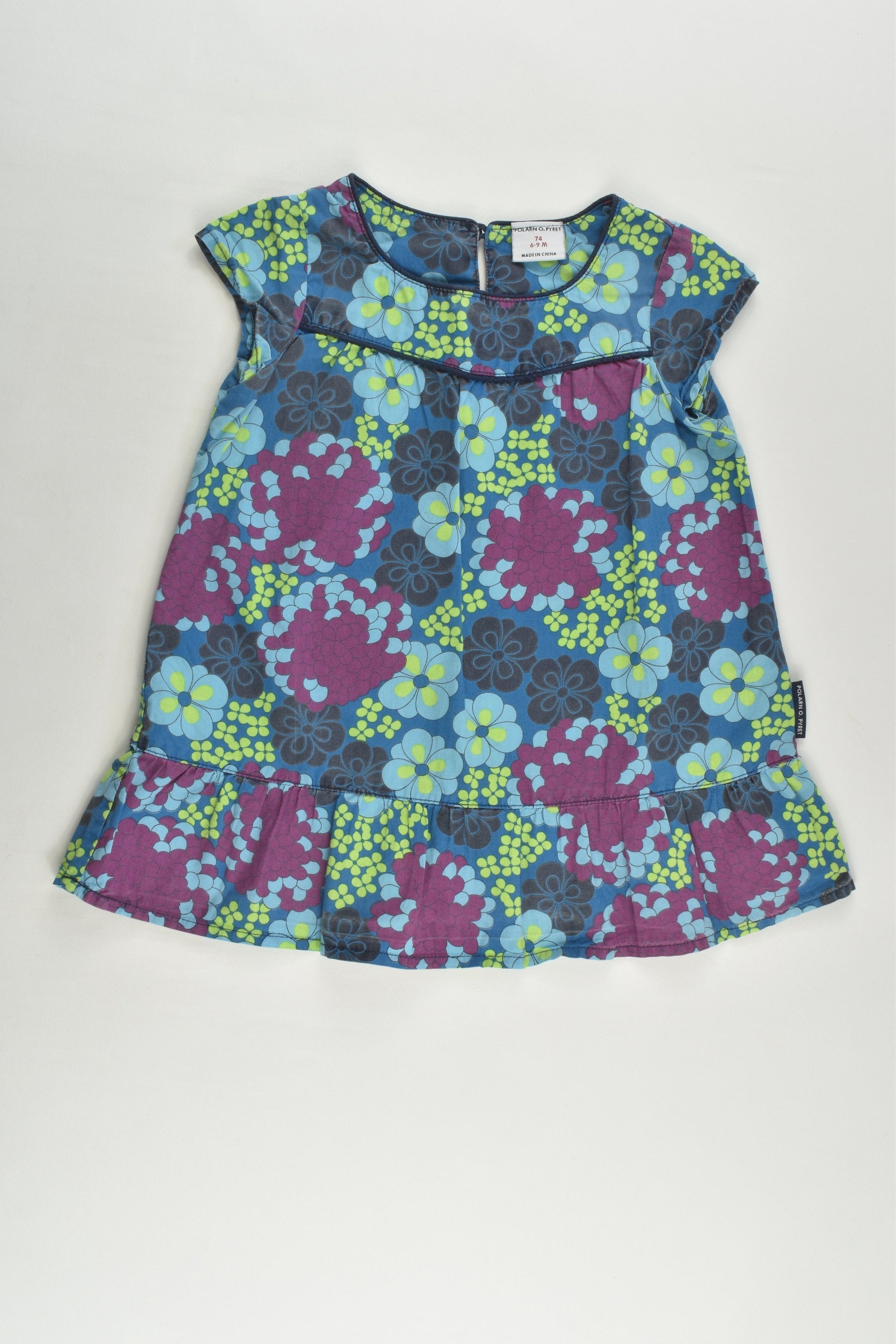 Polarn O. Pyret Size 0 (74 cm) Floral Lightweight Dress