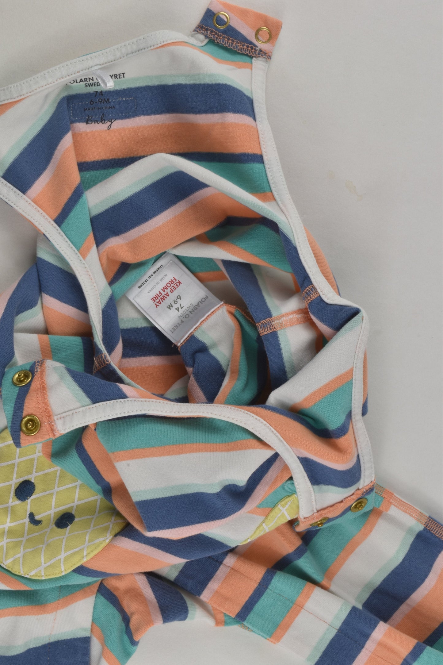 Polarn O. Pyret Size 0 (74 cm) Pineapple Pockets Overalls