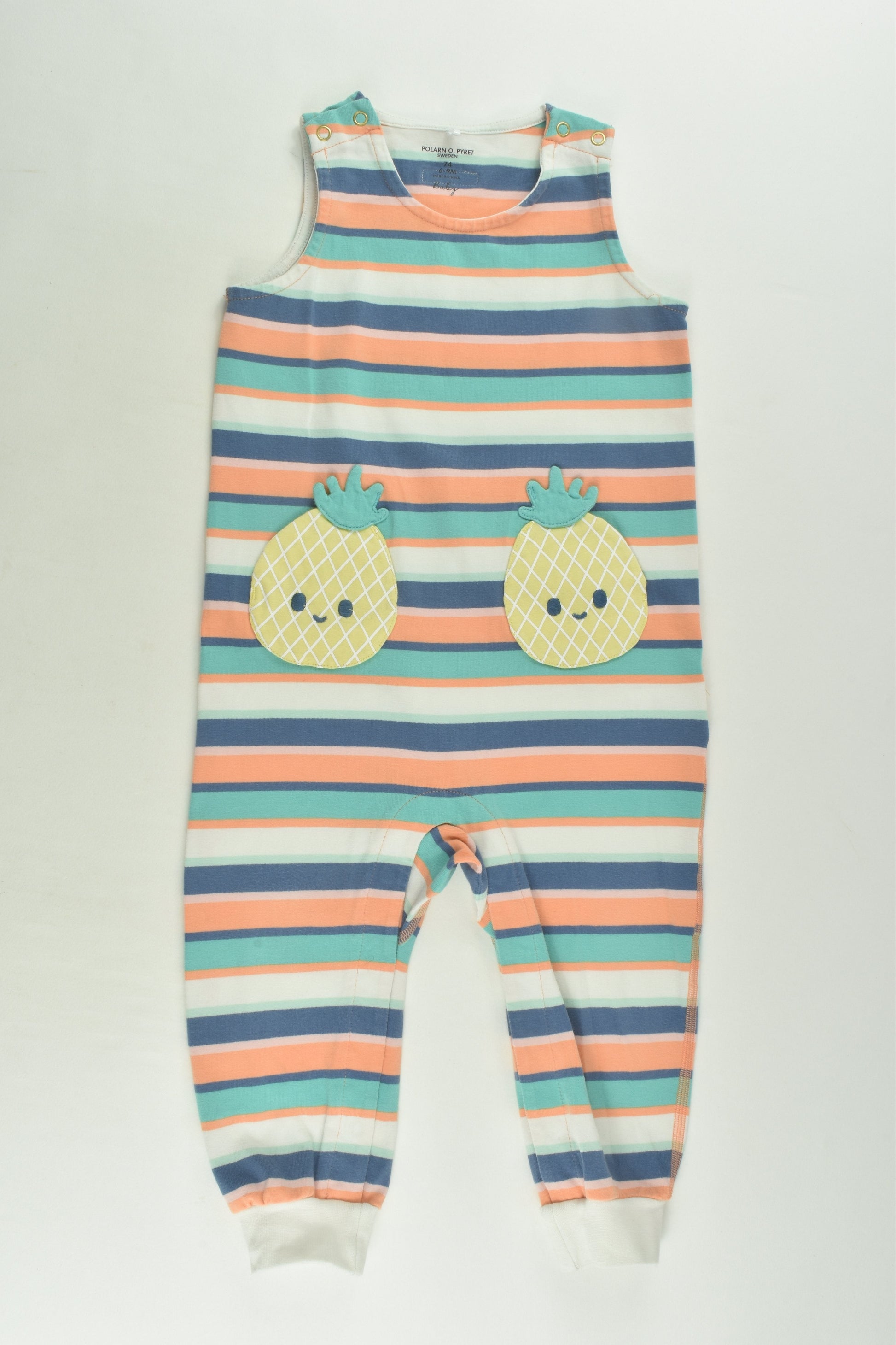 Polarn O. Pyret Size 0 (74 cm) Pineapple Pockets Overalls