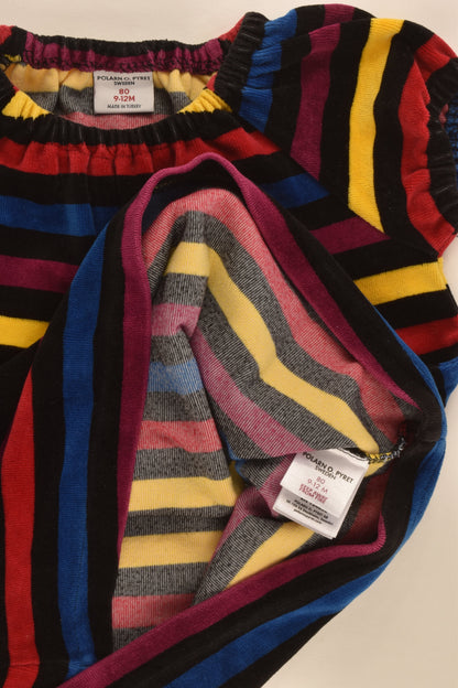 Polarn O. Pyret Size 0 (80 cm) Striped Velour Dress