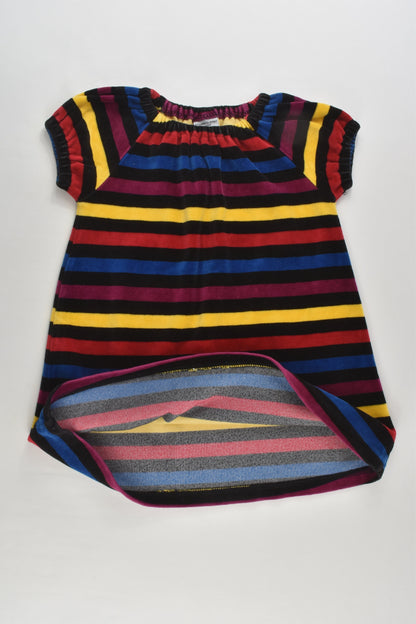 Polarn O. Pyret Size 0 (80 cm) Striped Velour Dress