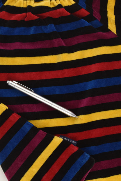 Polarn O. Pyret Size 0 (80 cm) Striped Velour Dress