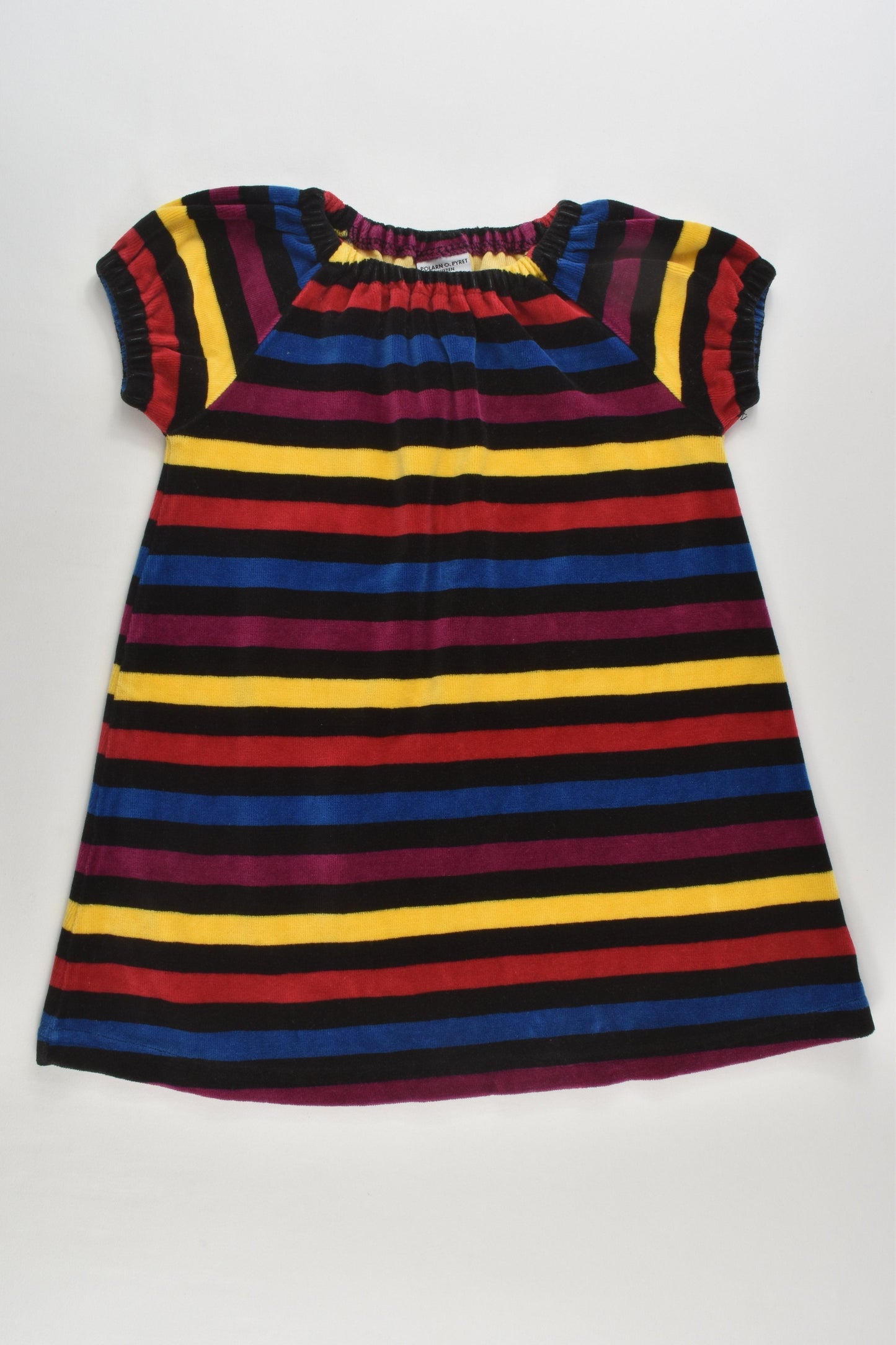 Polarn O. Pyret Size 0 (80 cm) Striped Velour Dress