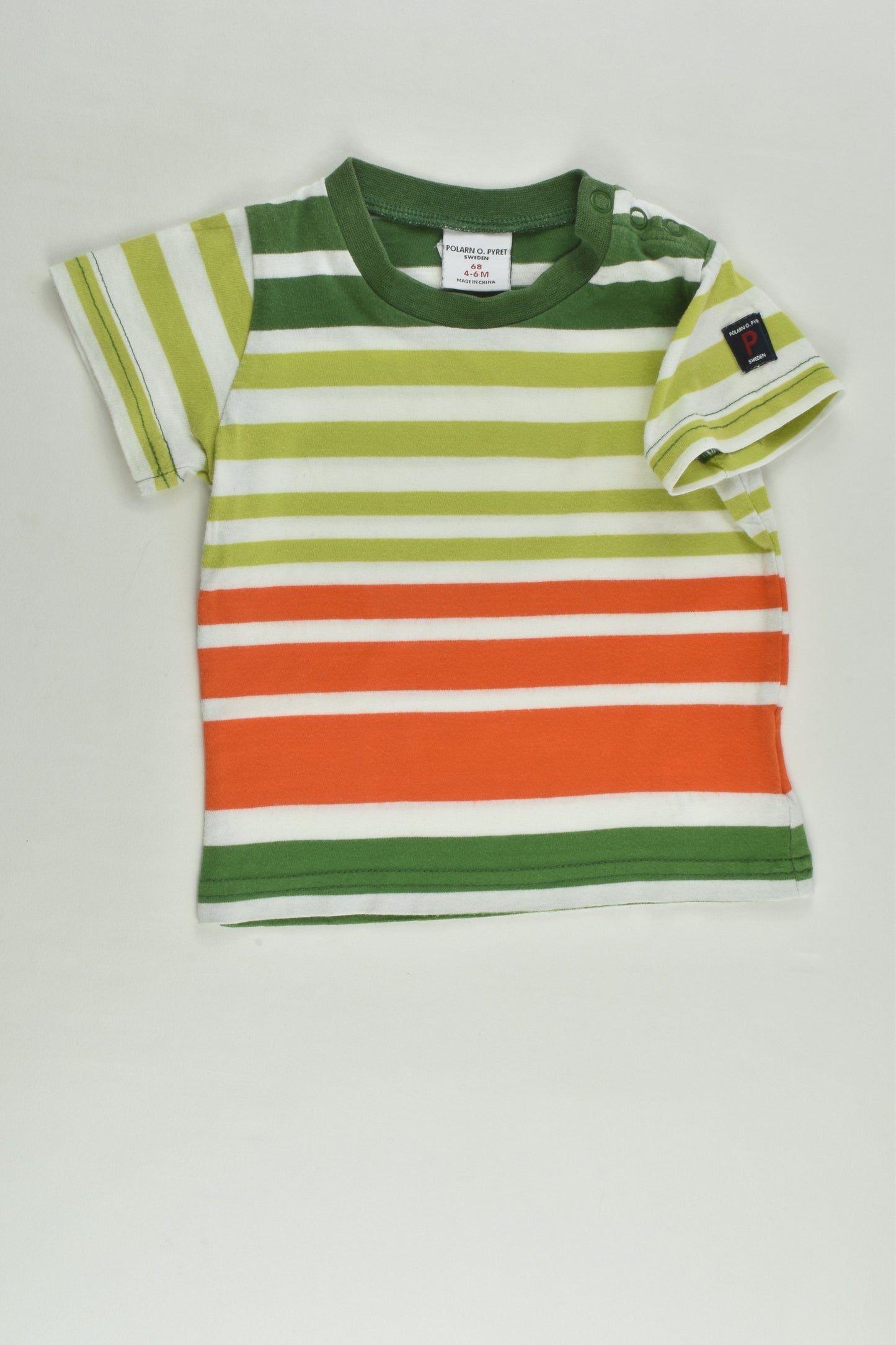 Polarn O. Pyret Size 00 (68 cm) Striped T-shirt