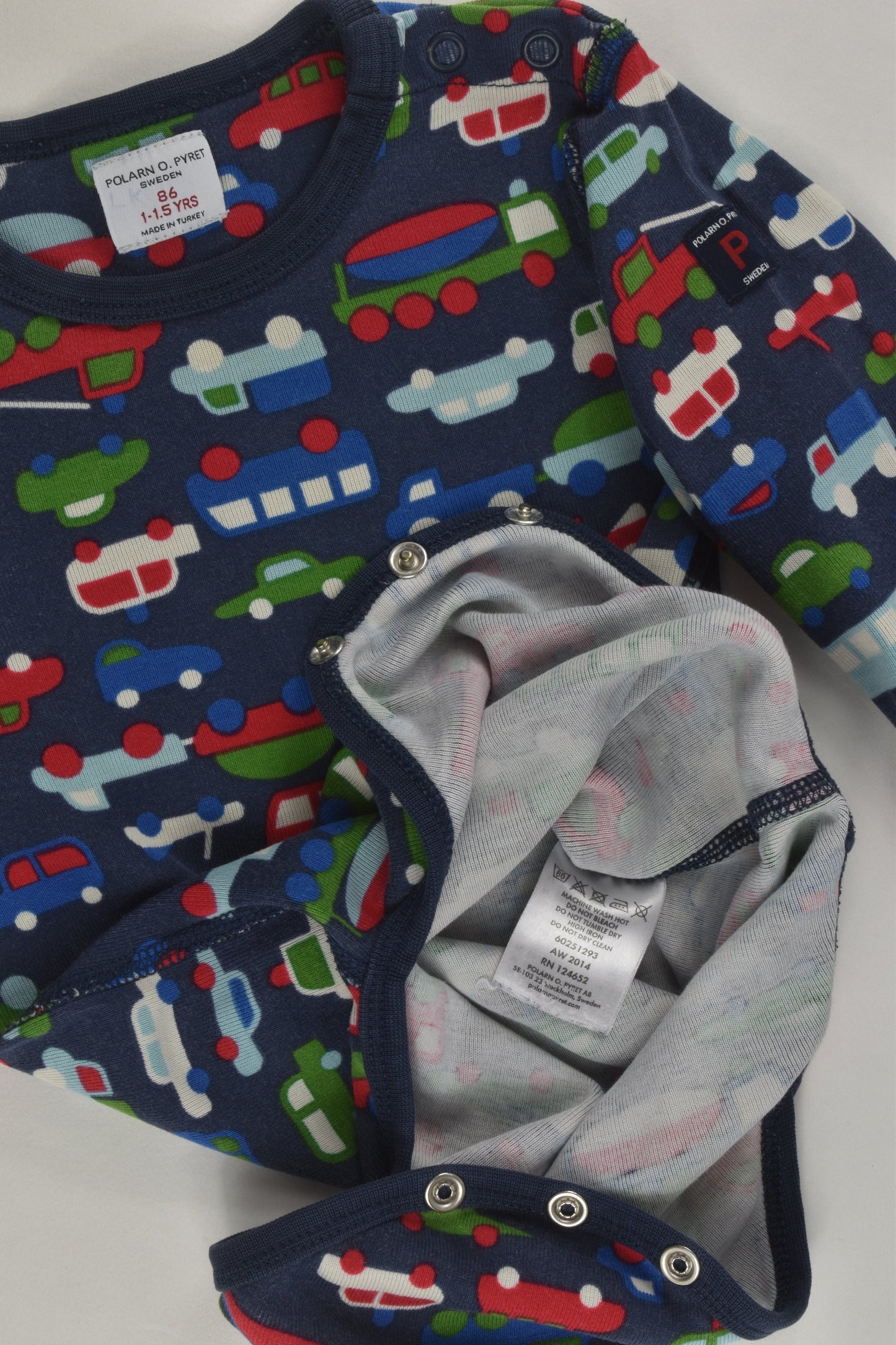 Polarn O. Pyret Size 1 (86 cm) Cars Bodysuit