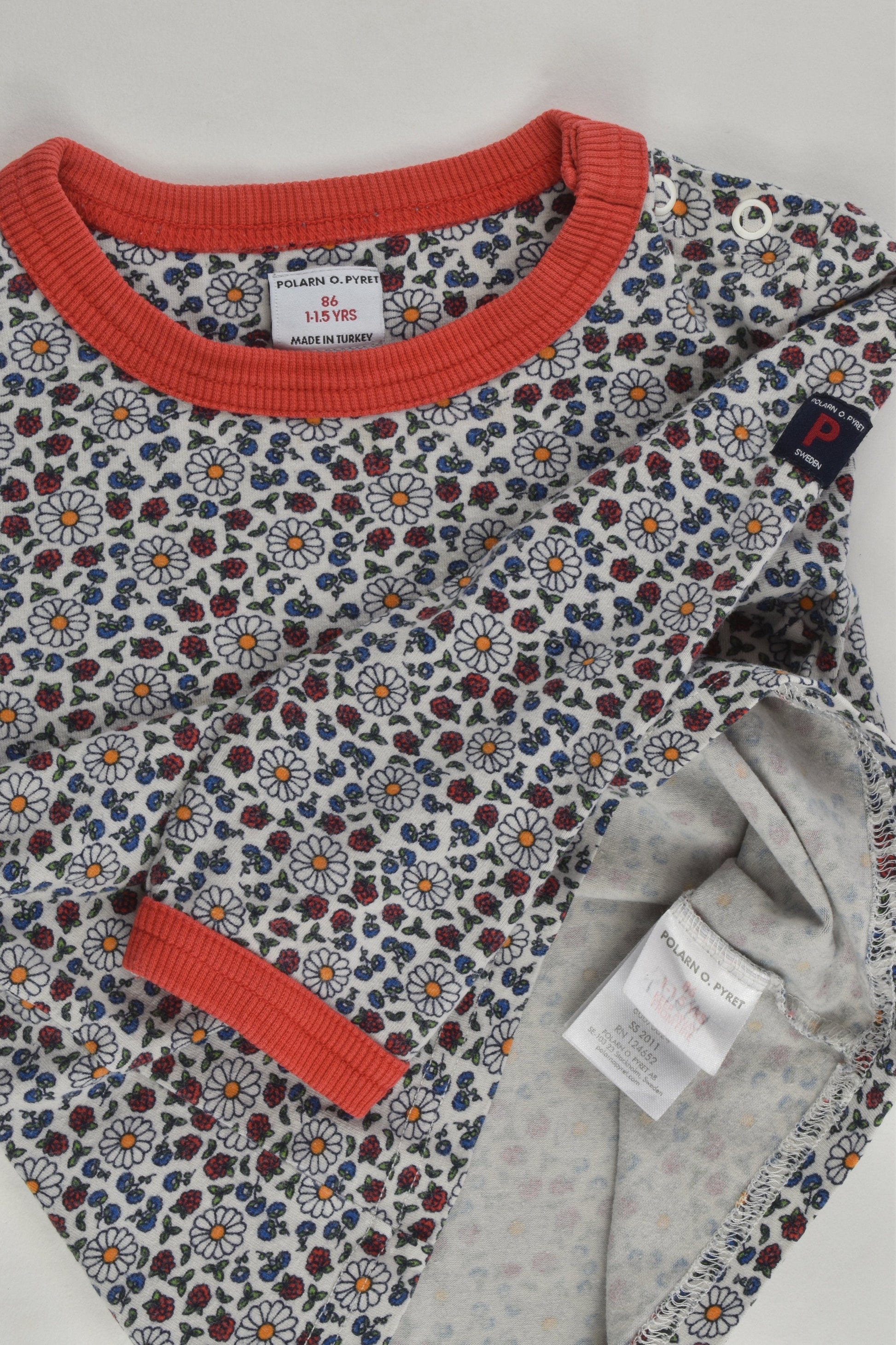 Polarn O. Pyret Size 1 (86 cm) Floral Top