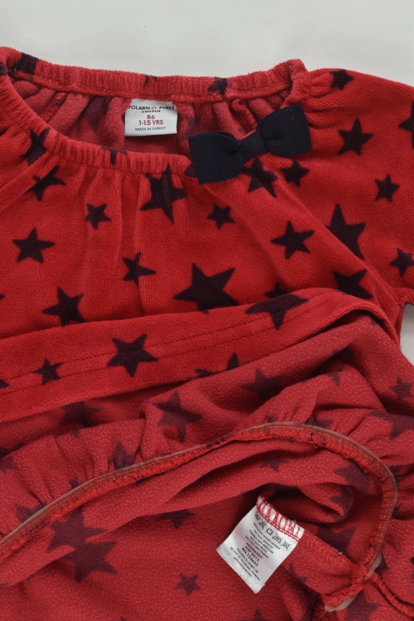 Polarn O. Pyret Size 1 (86 cm) Stars Velour Dress