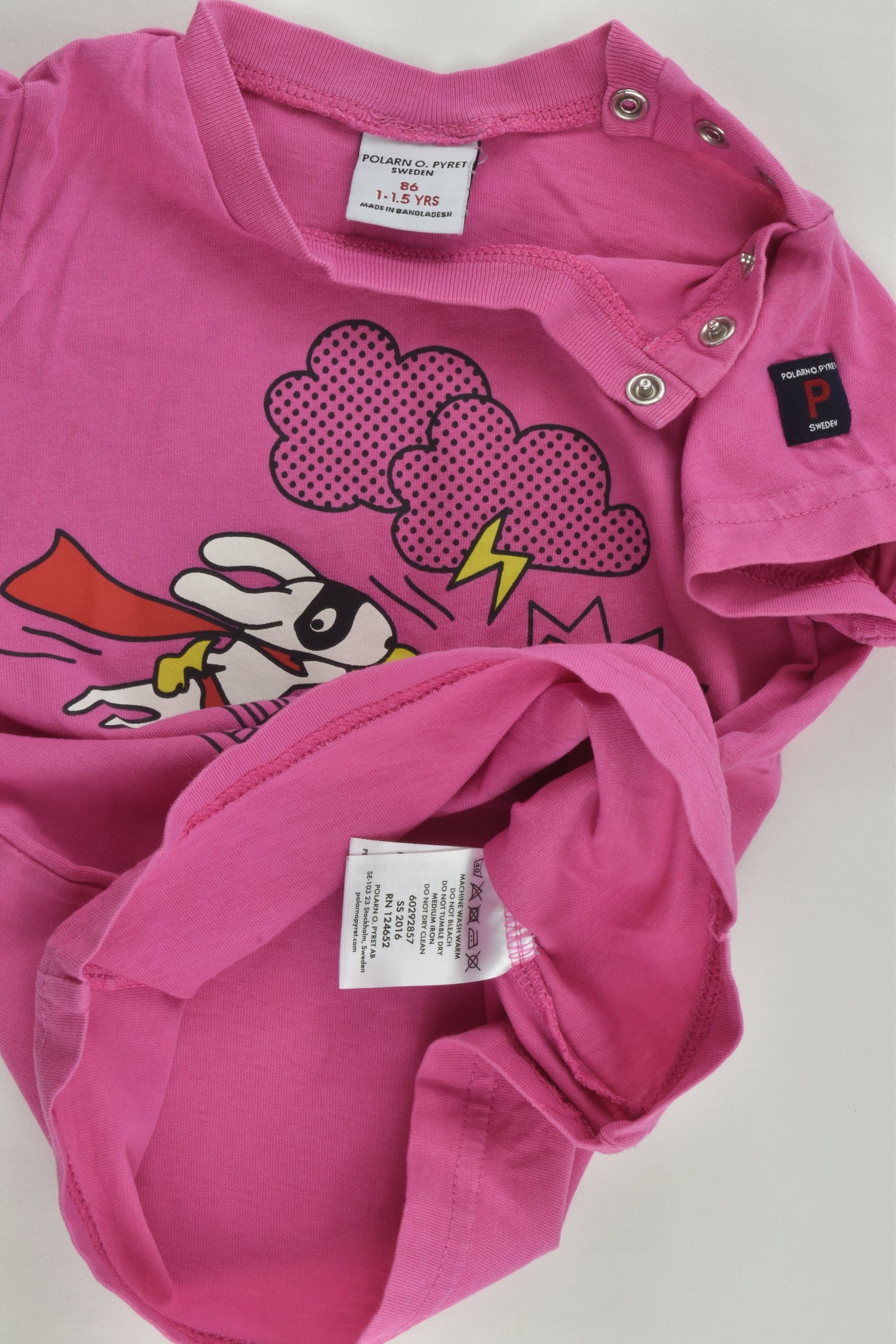 Polarn O. Pyret Size 1 (86 cm) Super Cat and Rabbit T-shirt