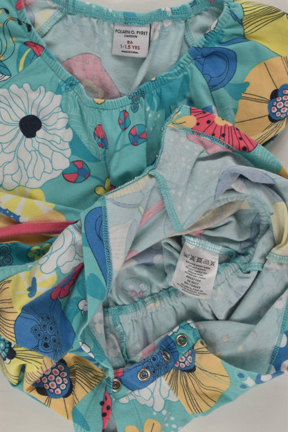 Polarn O. Pyret Size 1 Sea Creatures and Flowers Playsuit