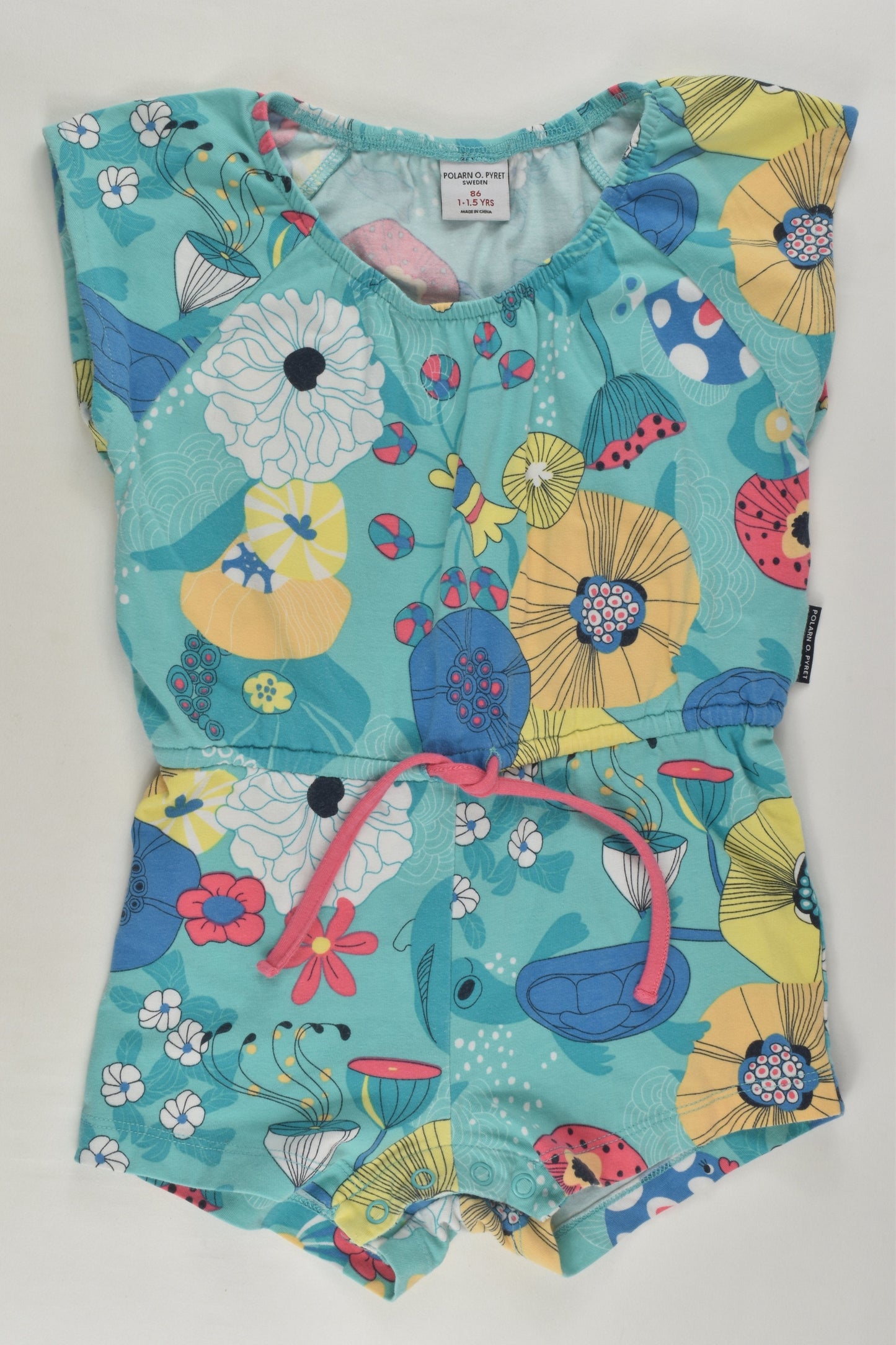 Polarn O. Pyret Size 1 Sea Creatures and Flowers Playsuit