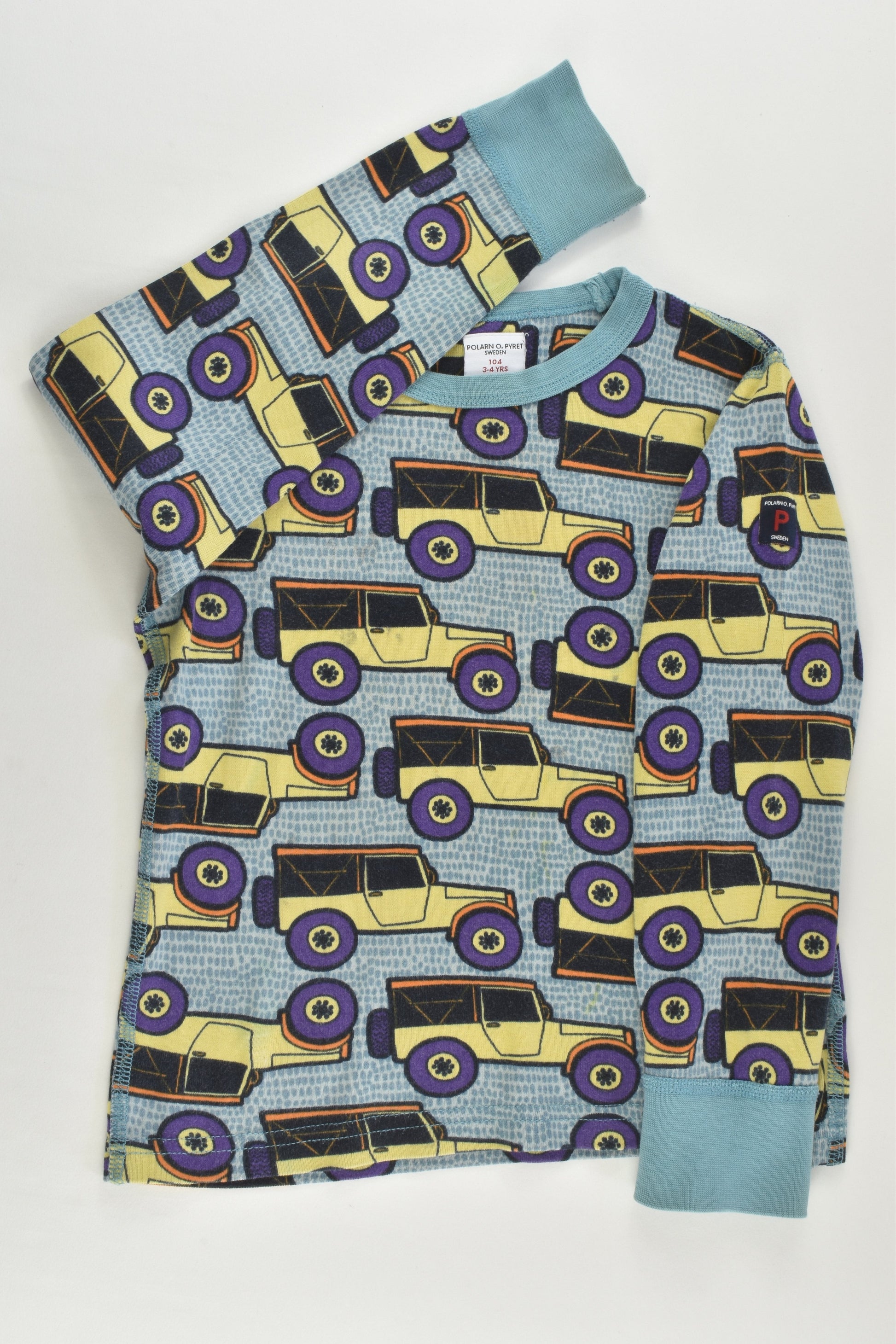 Polarn O. Pyret Size 3-4 (104 cm) Cars Retro Print Top