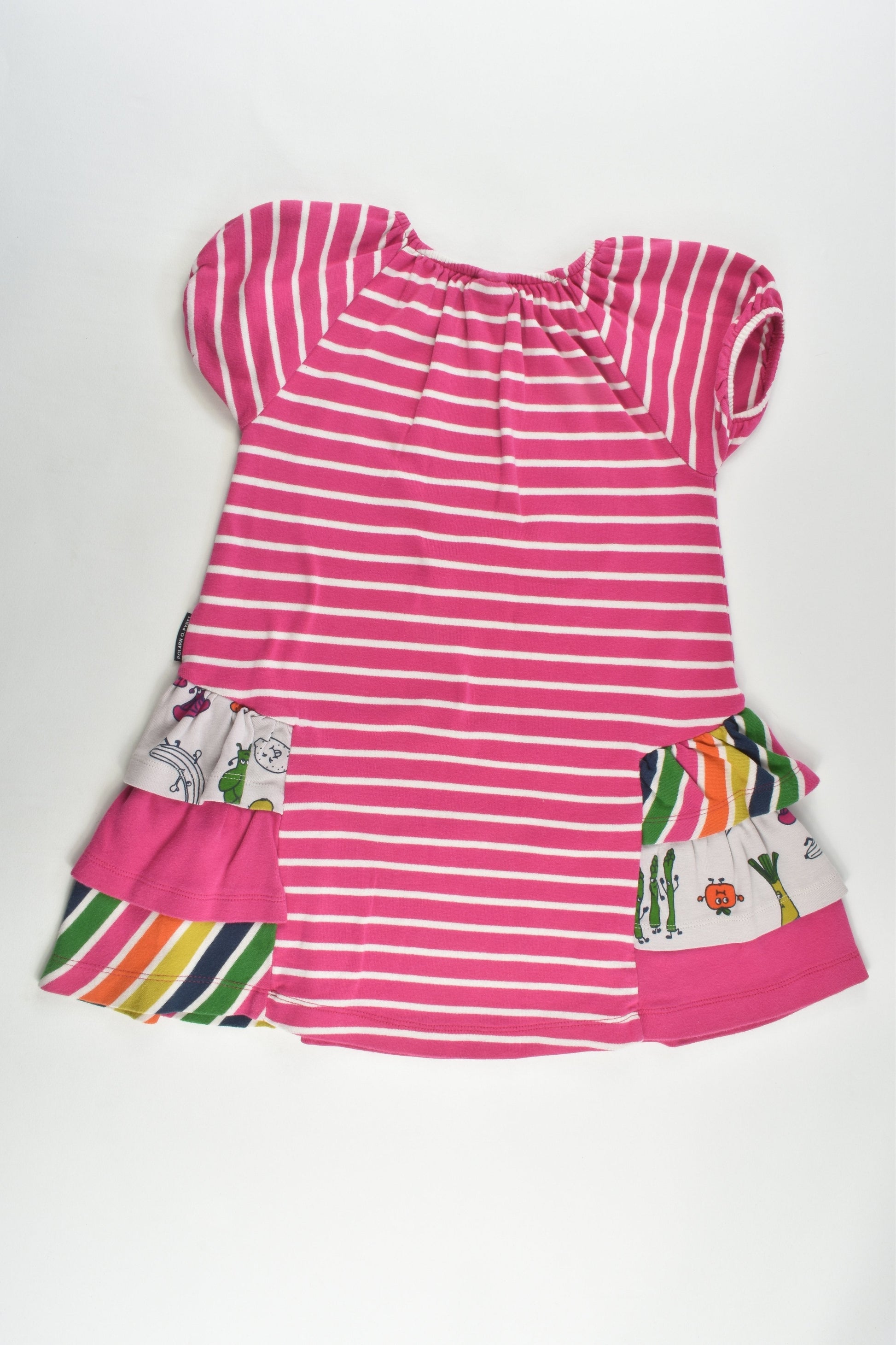 Polarn O. Pyret Size 3-4 (104 cm) Stripes and Veggies Dress