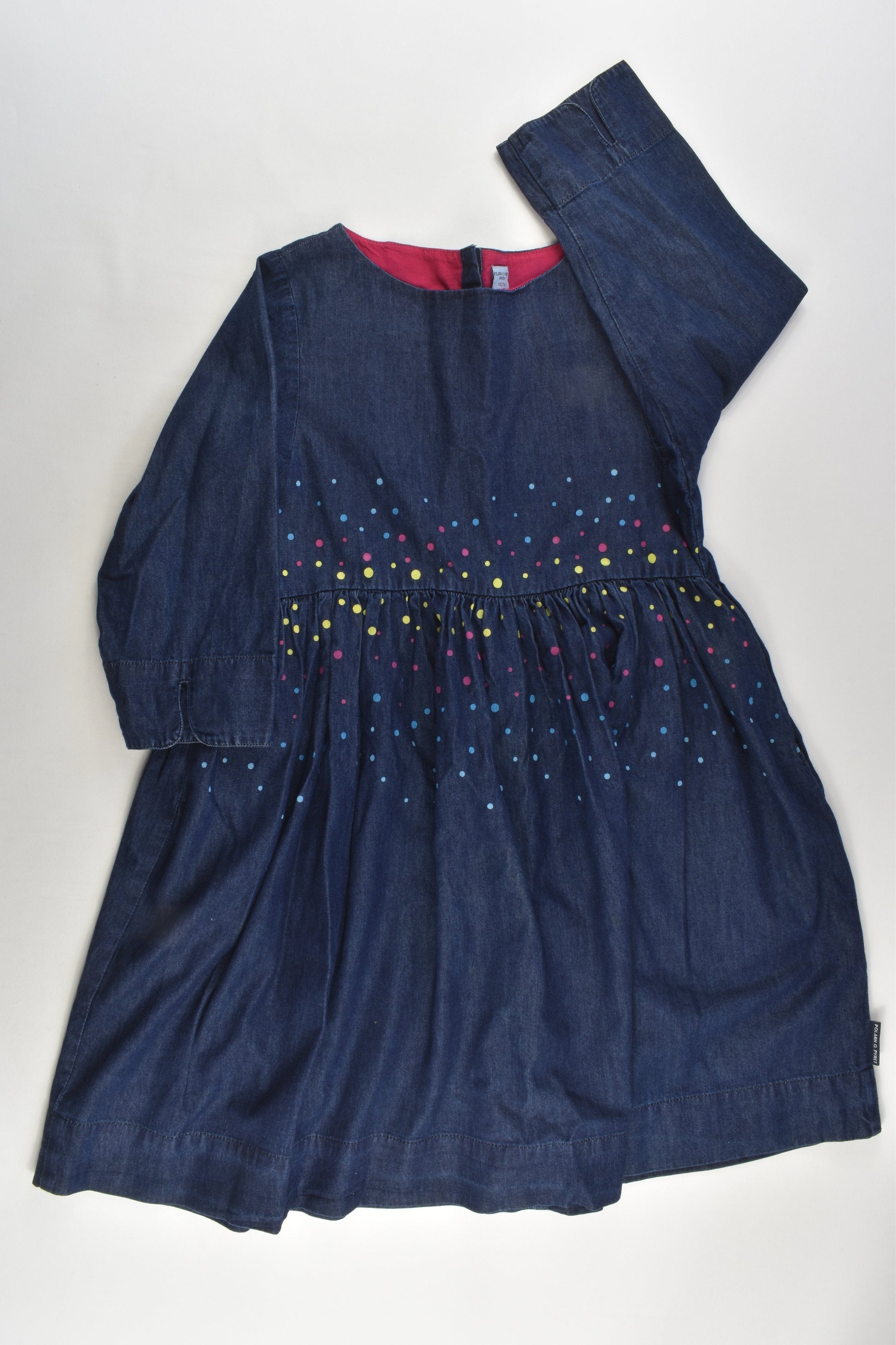 Polarn O. Pyret Size 4-6 (110/116 cm) Lightweight Denim Dress
