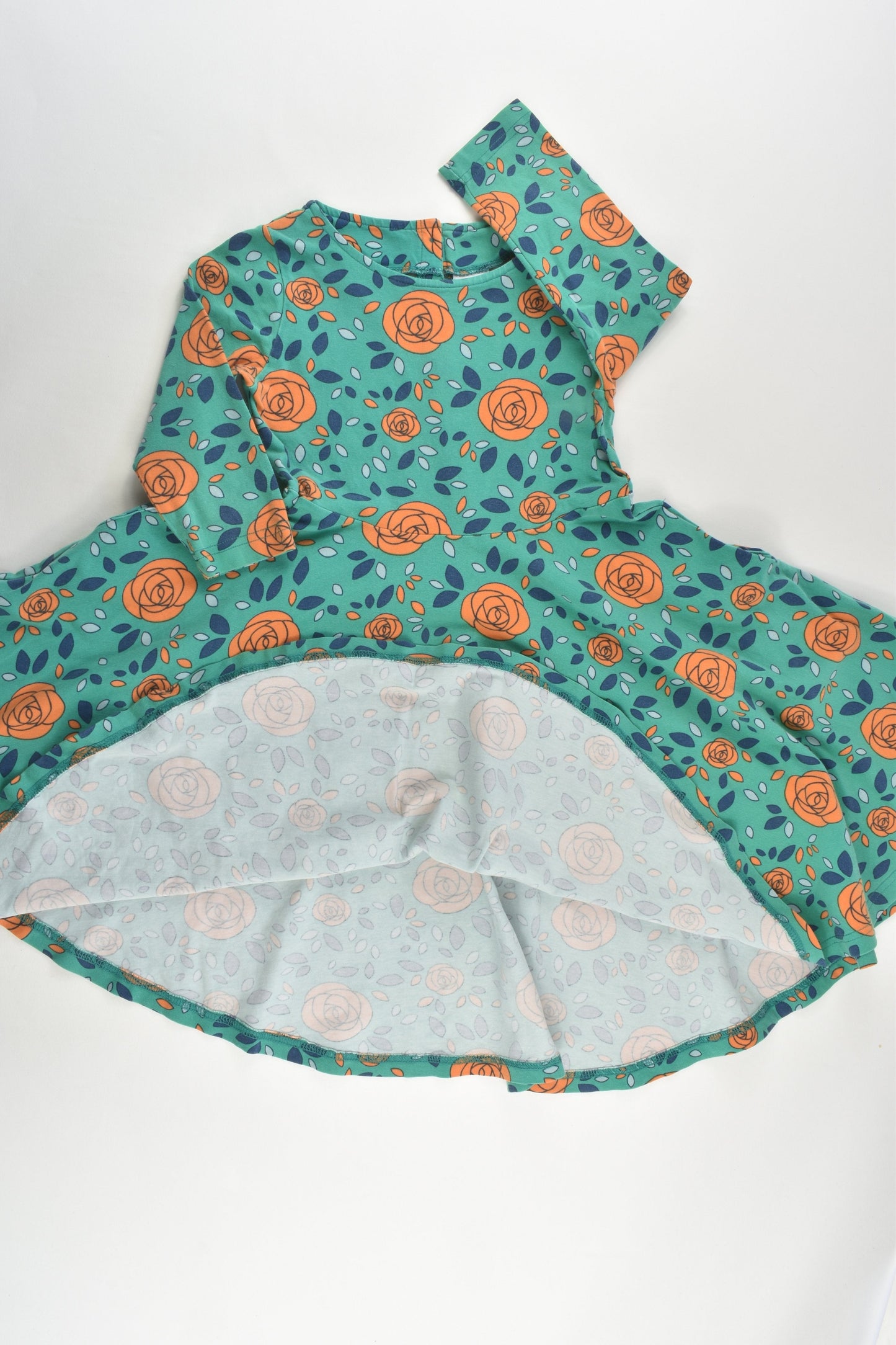 Polarn O. Pyret Size 5-6 (110/116 cm) Roses Twirly Dress