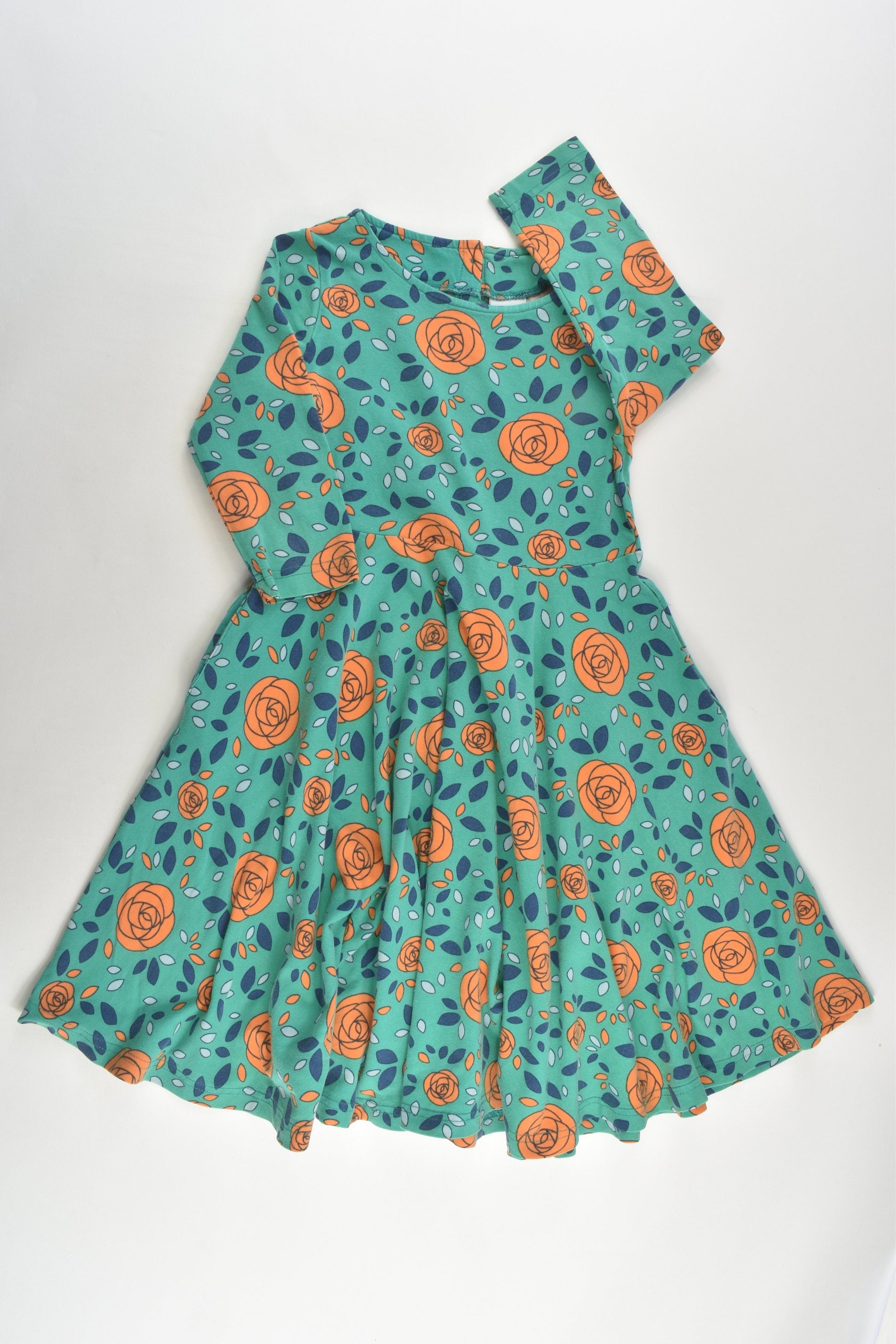 Polarn O. Pyret Size 5-6 (110/116 cm) Roses Twirly Dress