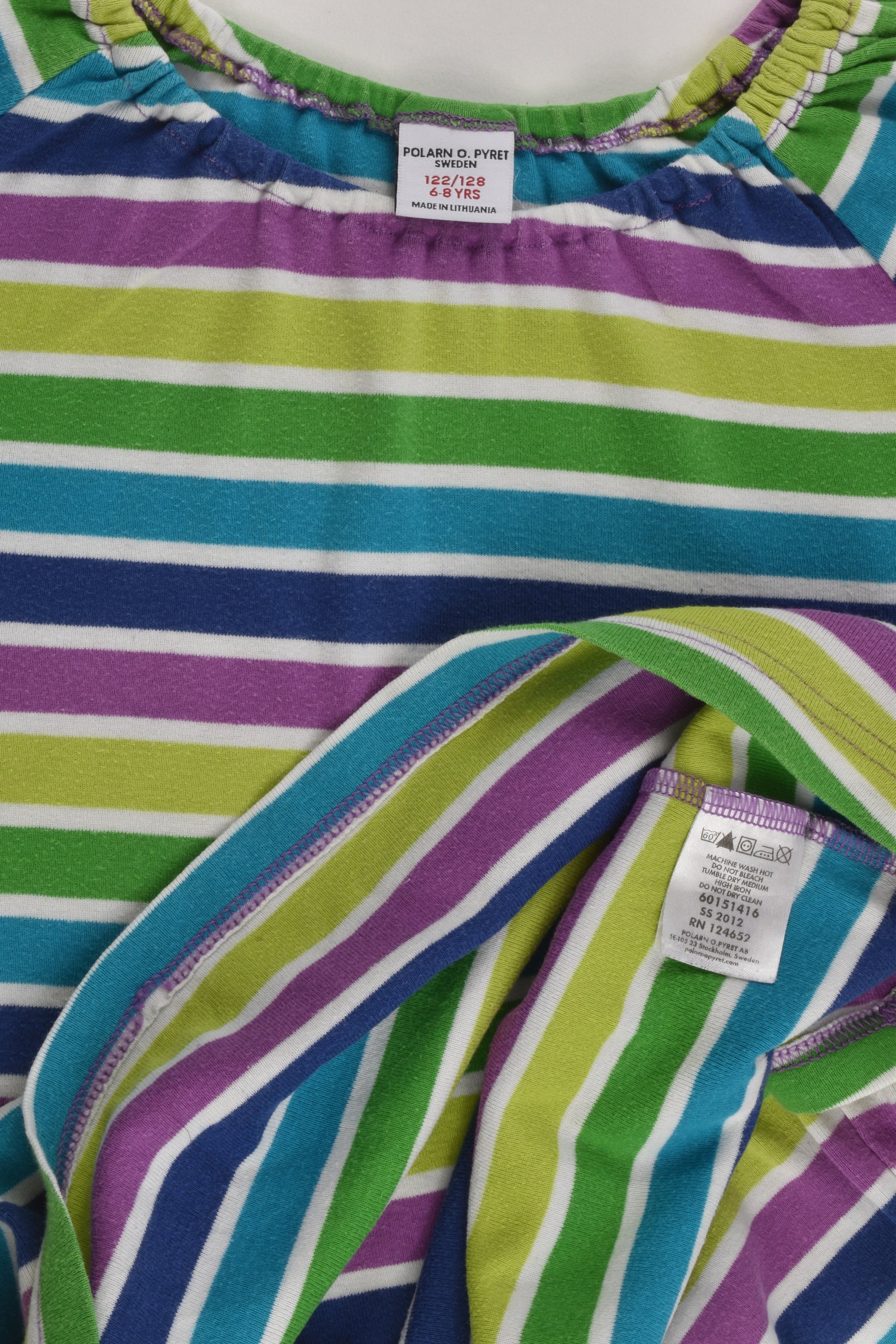 Polarn O. Pyret Size 6-8 (122/128 cm) Striped Dress