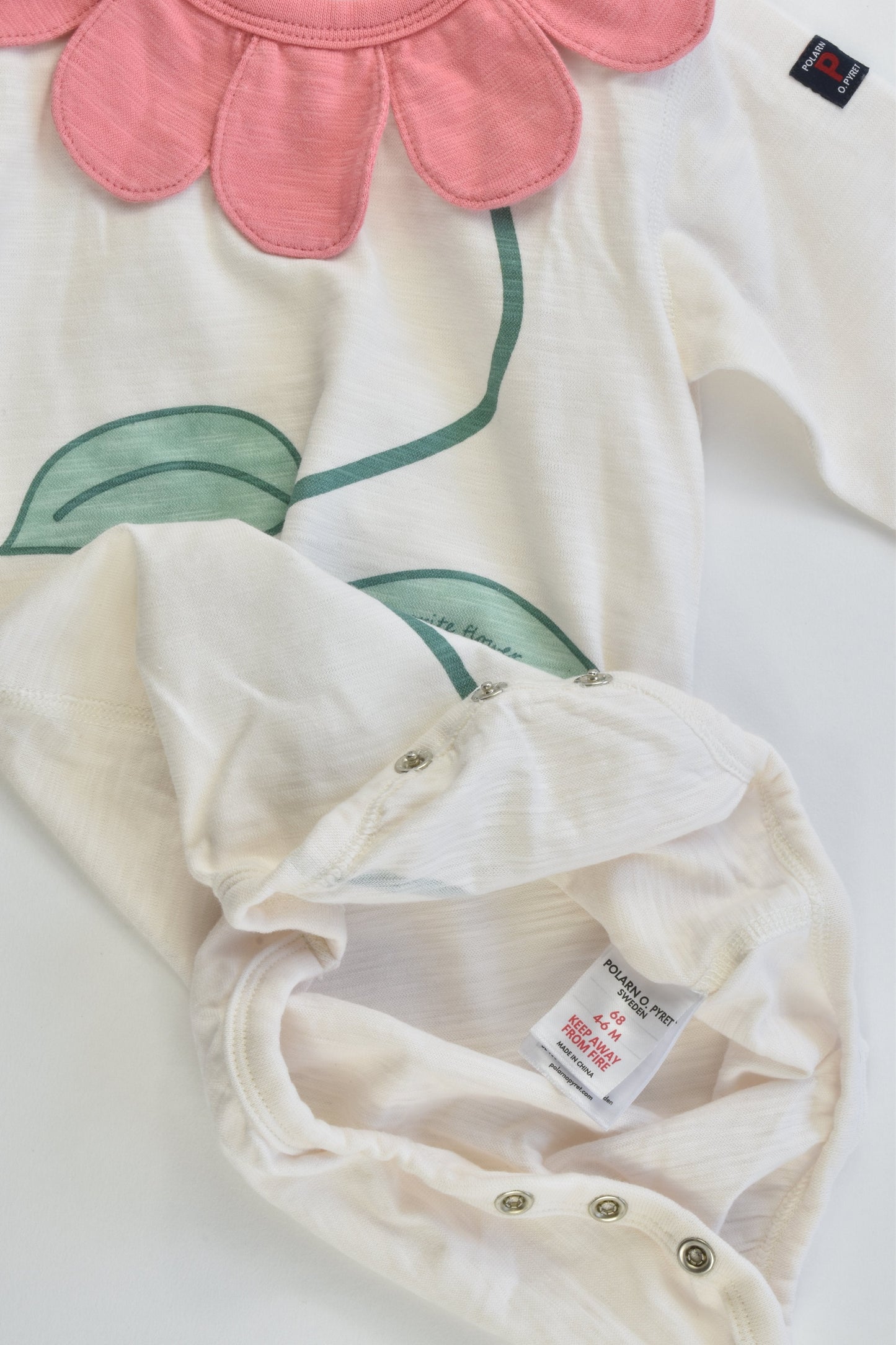 Polarn O. Pyret (Sweden) Size 00 (68 cm) 'Forever My Favorite Flower' Bodysuit
