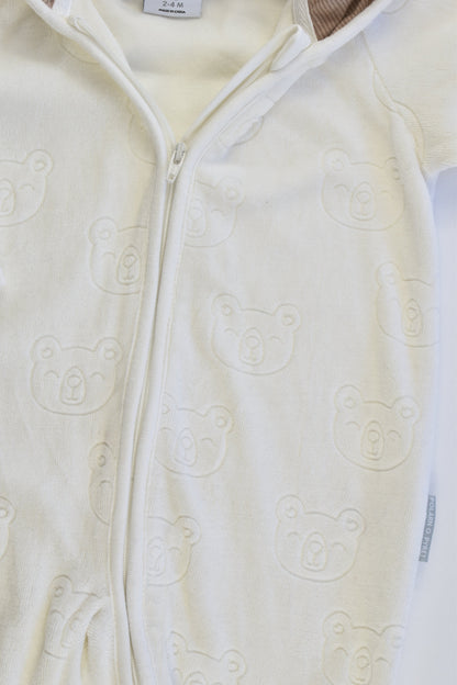 Polarn O. Pyret (Sweden) Size 000-00 (2-4 months, 62 cm) Teddies Hooded Onesie