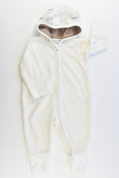 Polarn O. Pyret (Sweden) Size 000-00 (2-4 months, 62 cm) Teddies Hooded Onesie