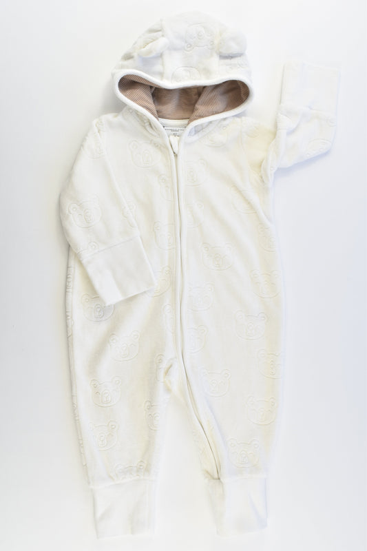 Polarn O. Pyret (Sweden) Size 000-00 (2-4 months, 62 cm) Teddies Hooded Onesie