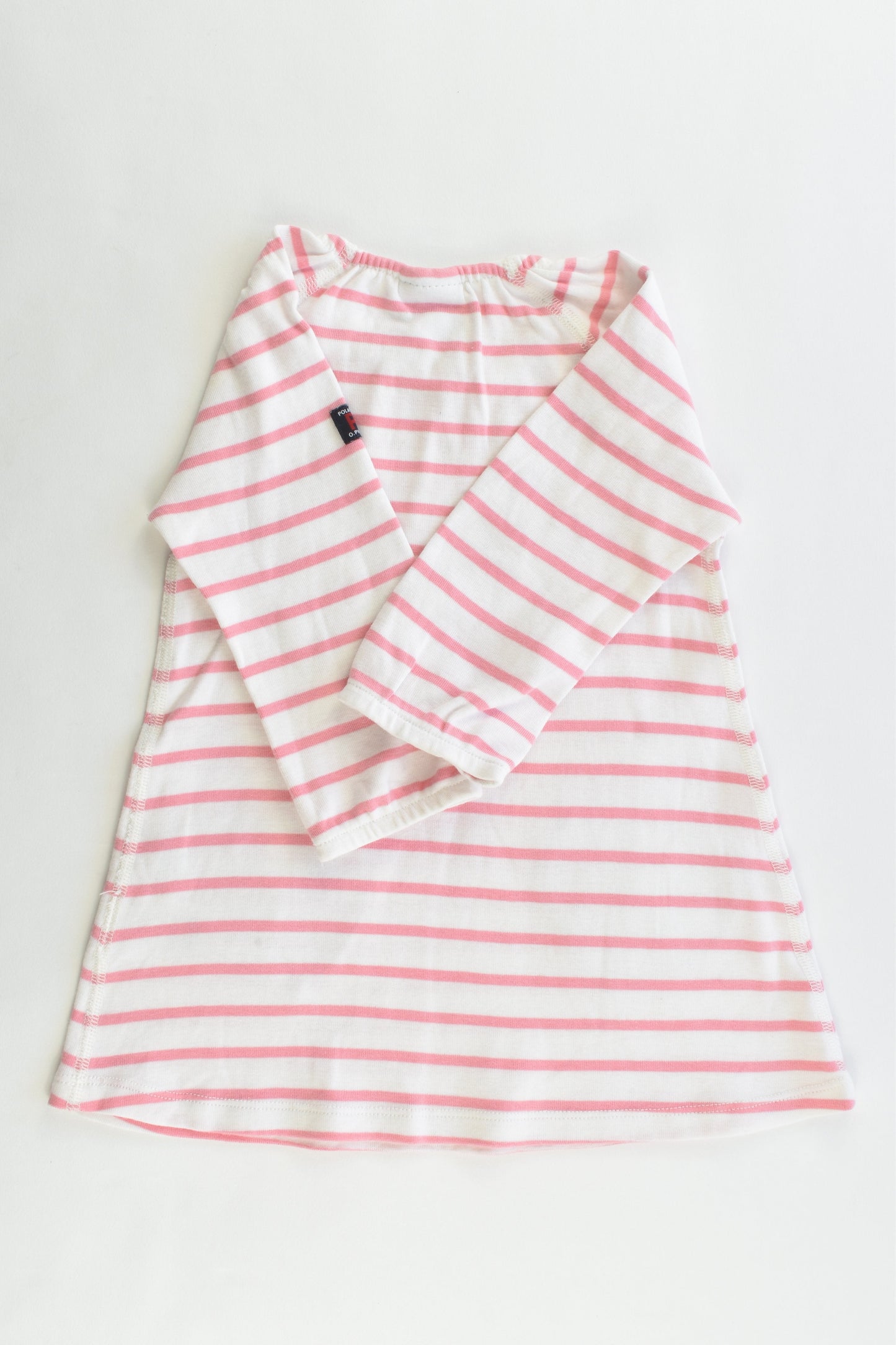 Polarn O. Pyret (Sweden) Size 68 cm (4-6 months) Striped Dress with Love Hearts Pockets