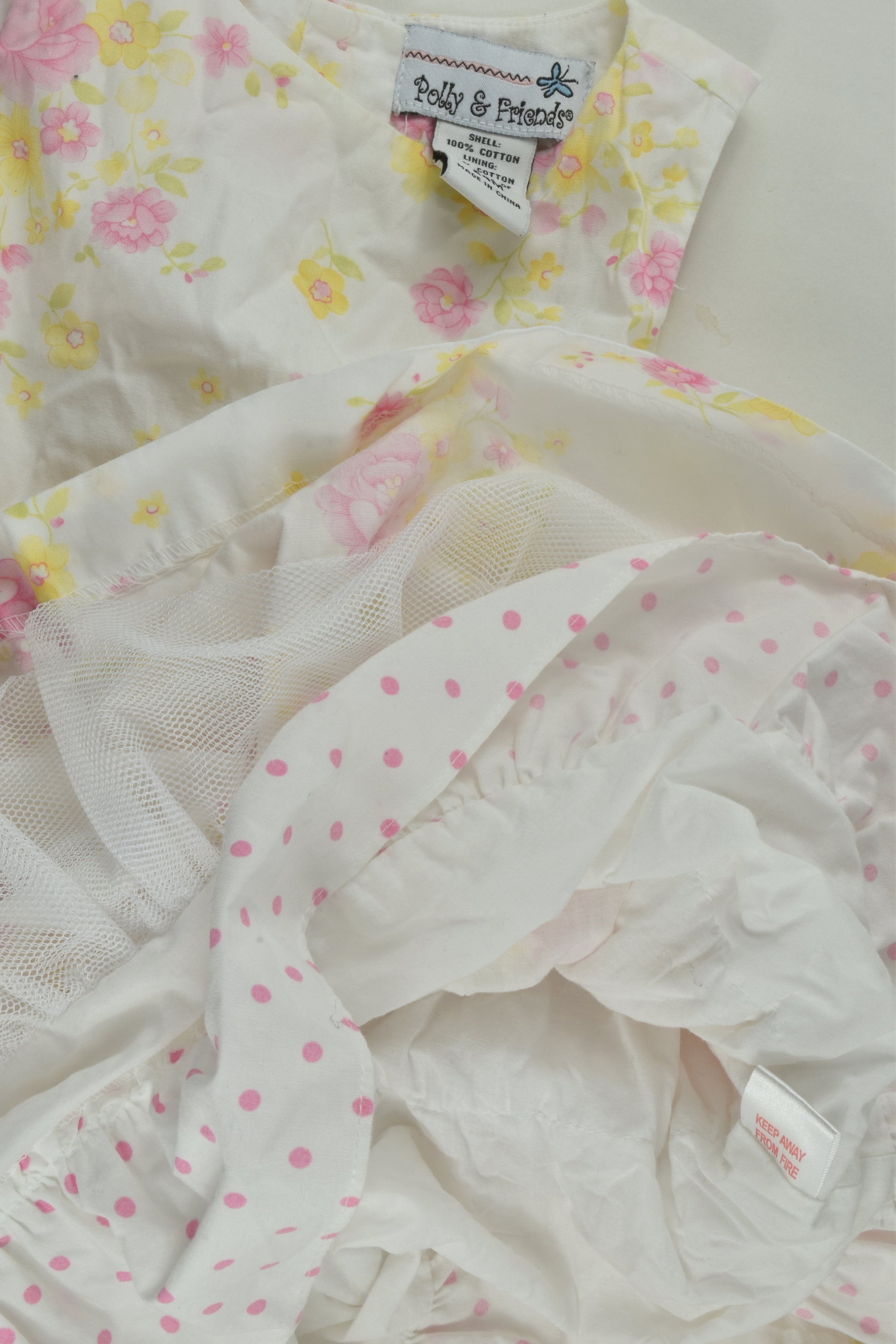 Polly and Friends Size 1-2 (24 months) Lined Floral Dress