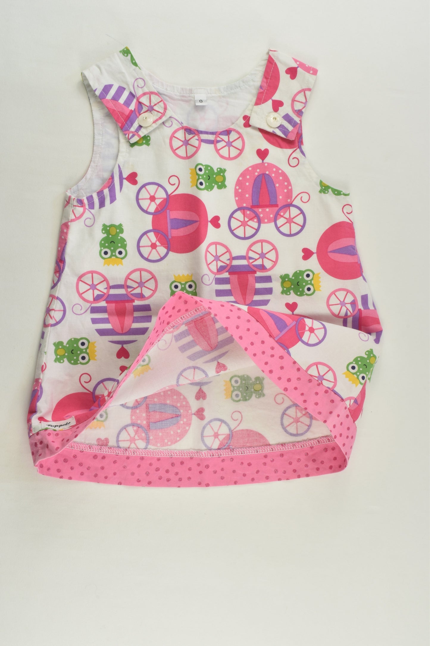 Poppets Size 0 Carriage and Frog Pinafore Dress
