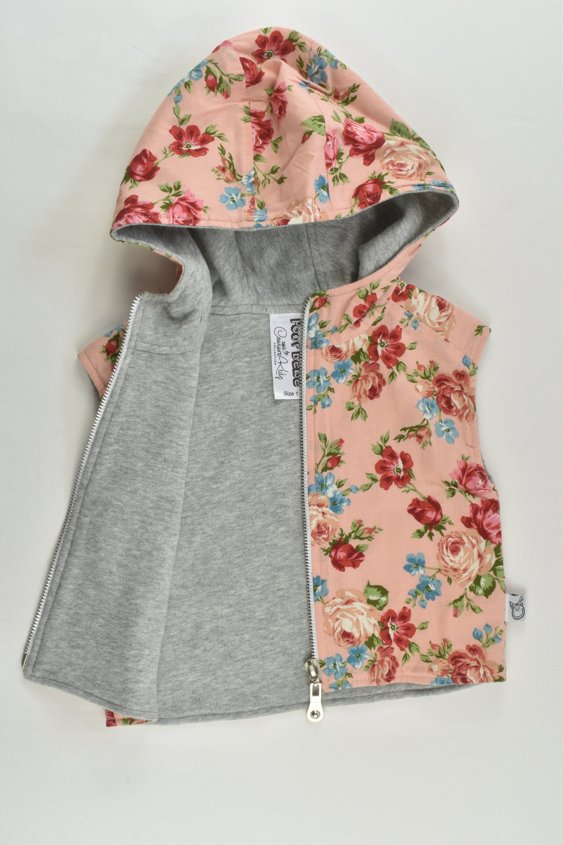 Pour Bebe by Couture Kidz Size 1 Floral Zip Vest