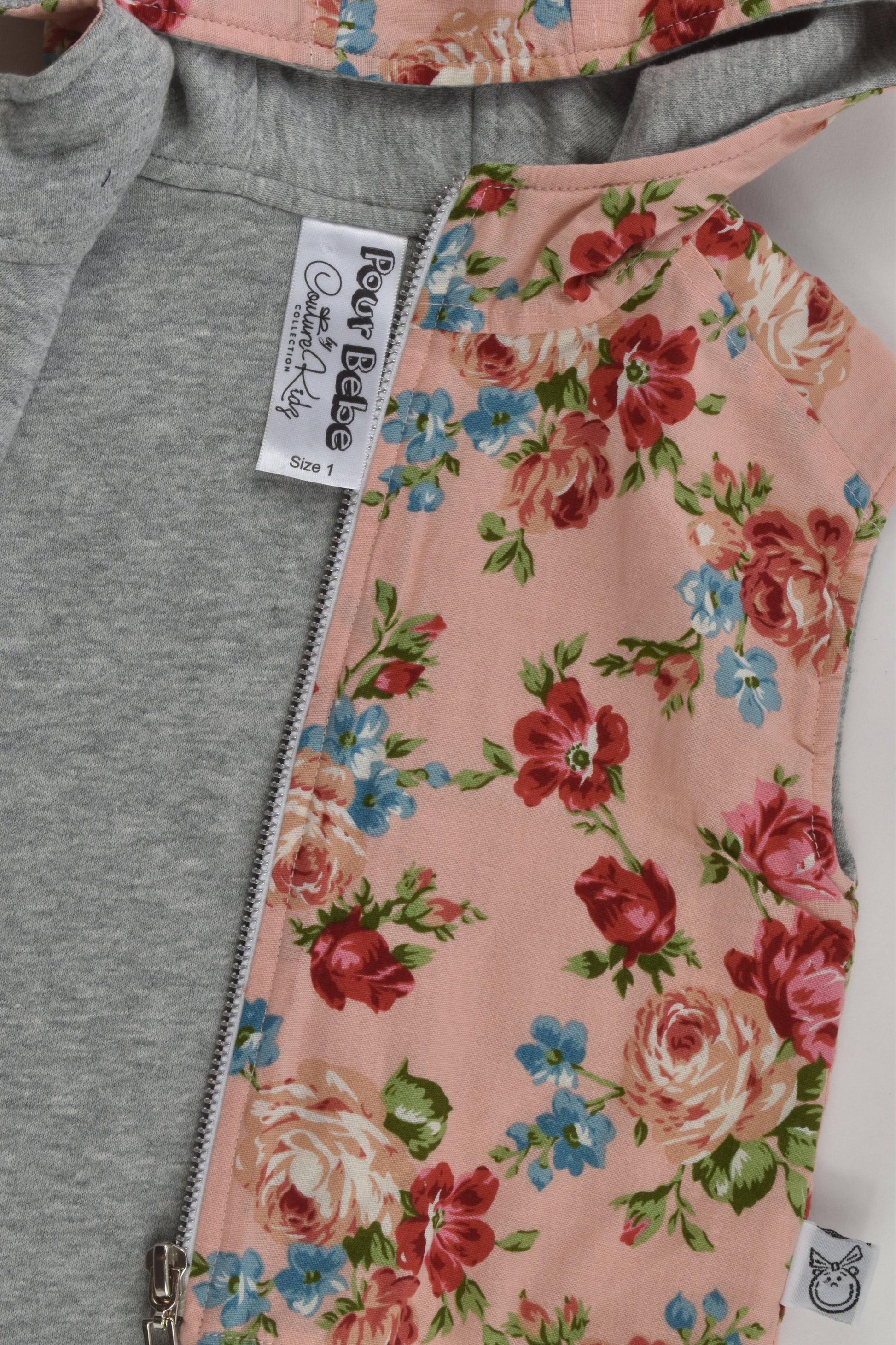 Pour Bebe by Couture Kidz Size 1 Floral Zip Vest