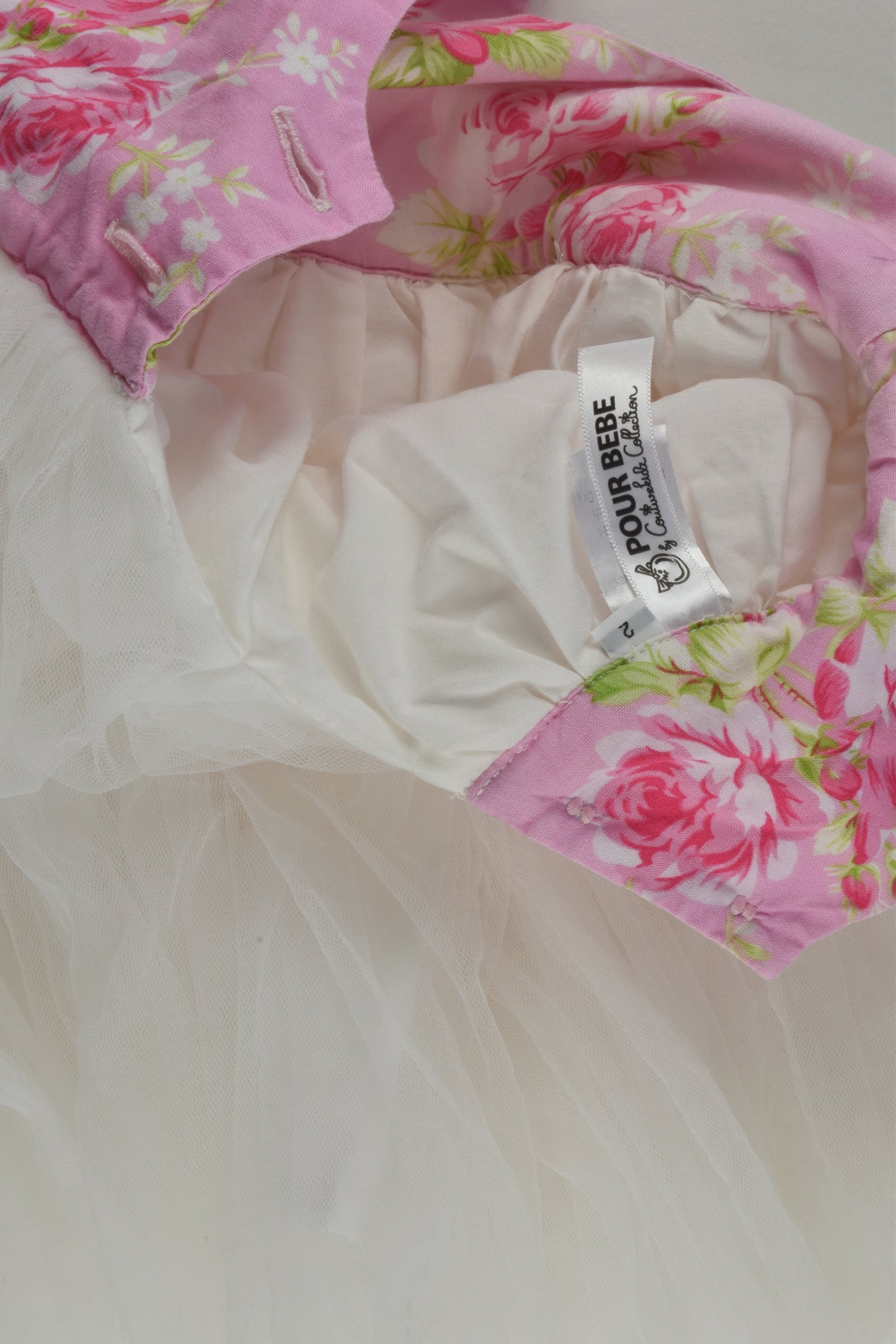 Pour Bebe by Couture Kidz Size 2 Roses Tulle Dress