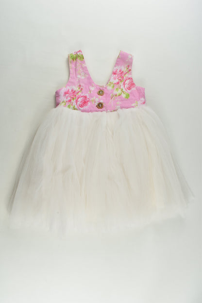 Pour Bebe by Couture Kidz Size 2 Roses Tulle Dress