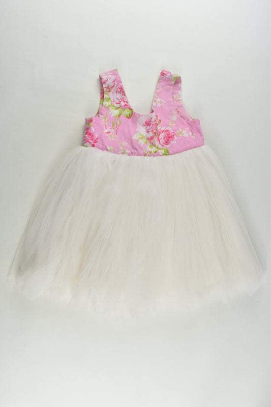 Pour Bebe by Couture Kidz Size 2 Roses Tulle Dress