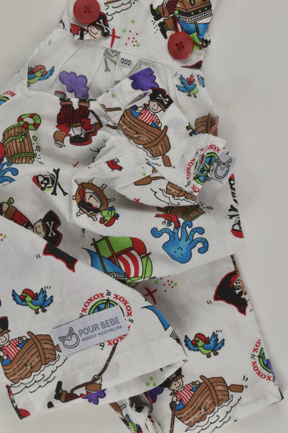 Pour Bebe by Couturekidz Size 000 Pirate Short Overalls
