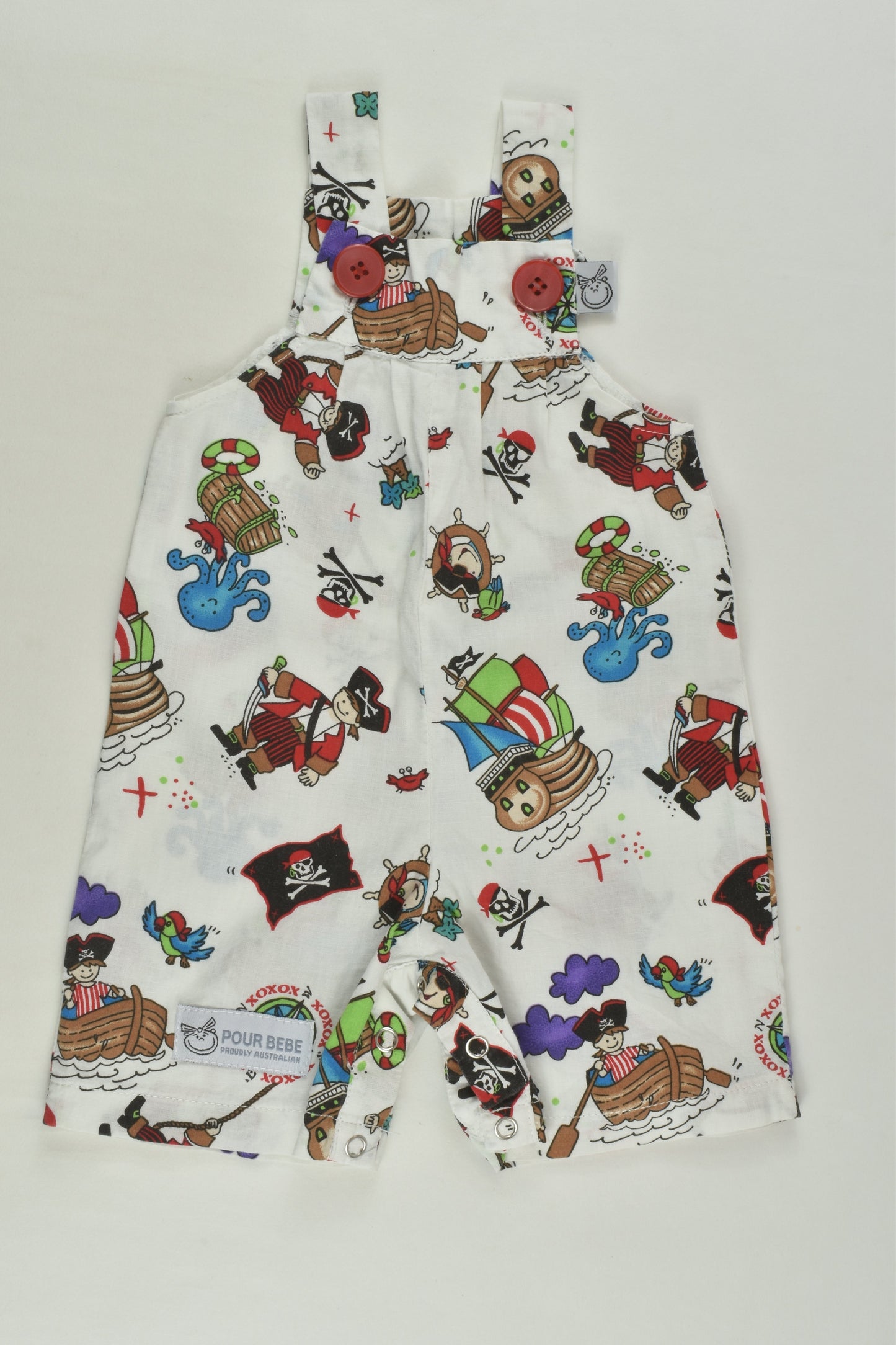 Pour Bebe by Couturekidz Size 000 Pirate Short Overalls