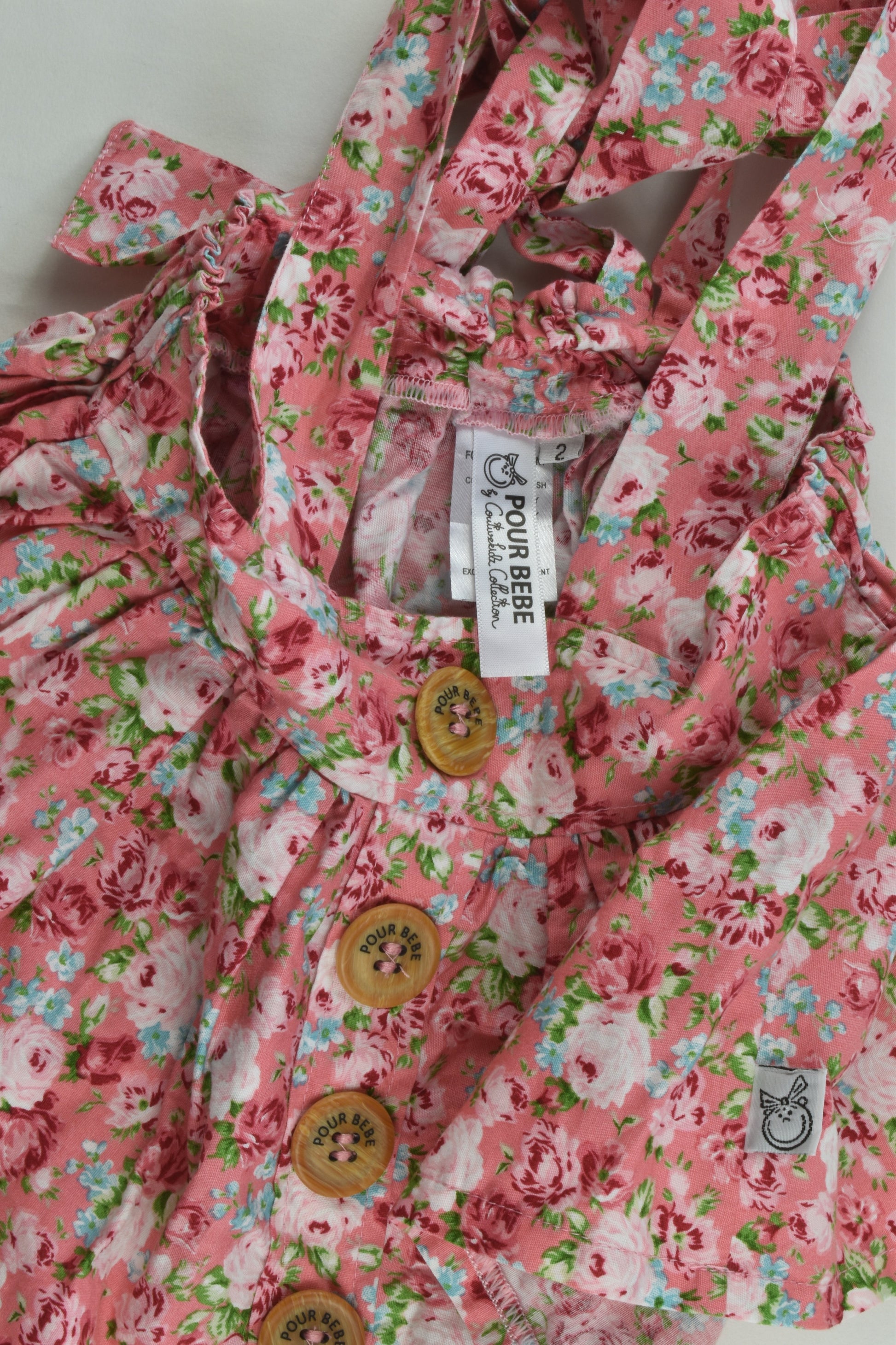 Pour Bebe by Couturekidz Size 2 Floral Suspender Skirt