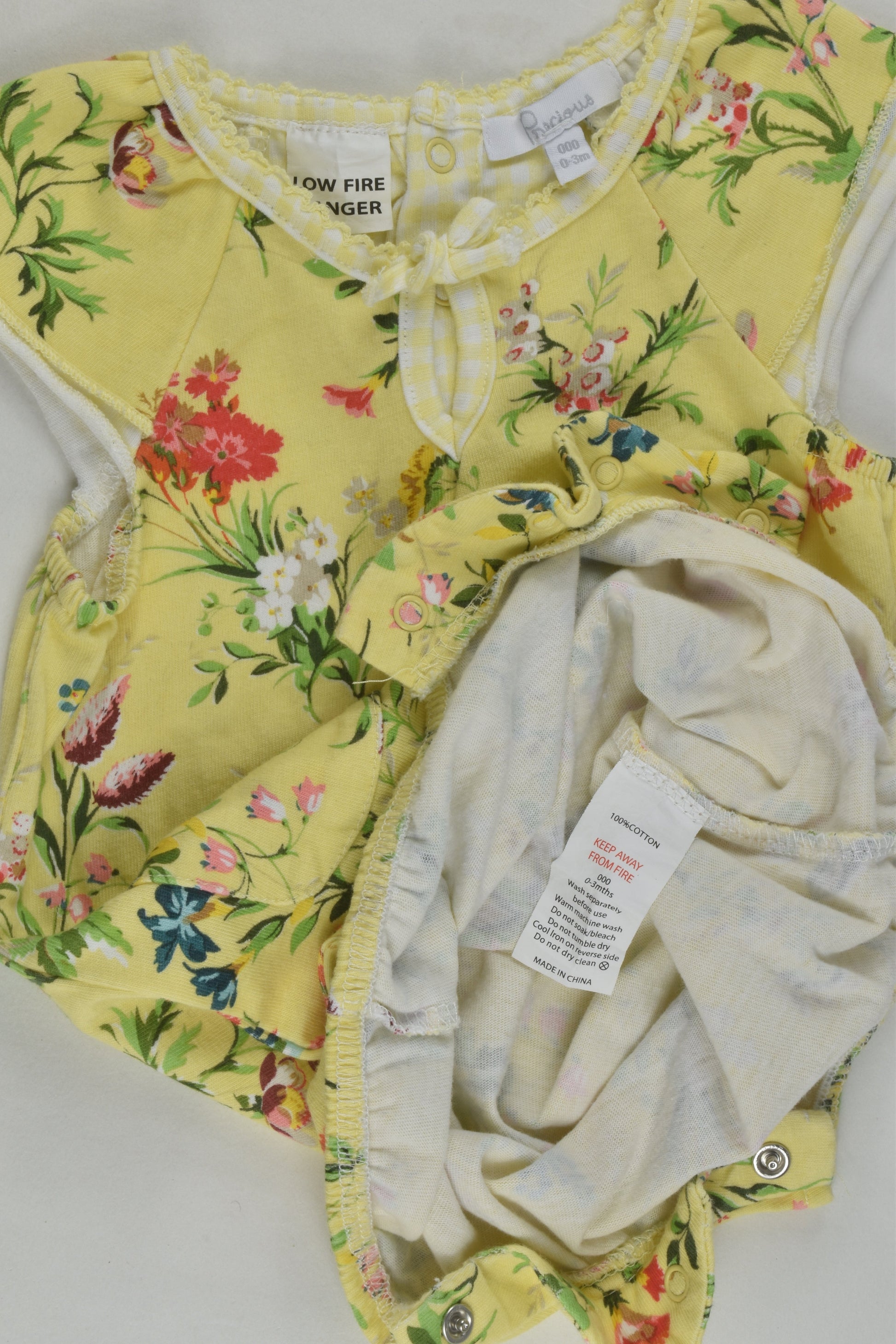 Precious Size 000 Short Floral Romper